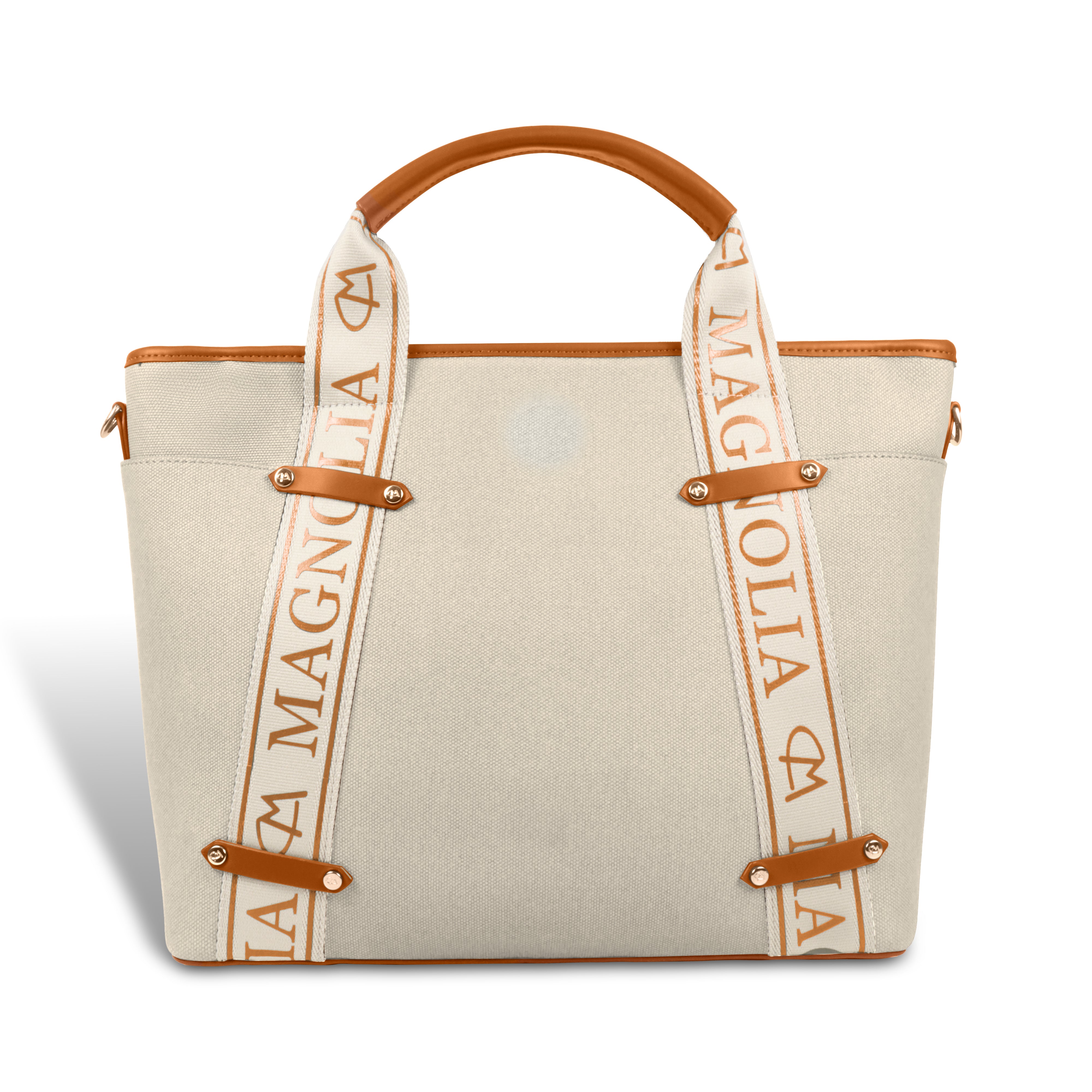 Magnolia® Vegan Leather Tan Handbag – 15L Spacious Tote for Everyday & Work Use