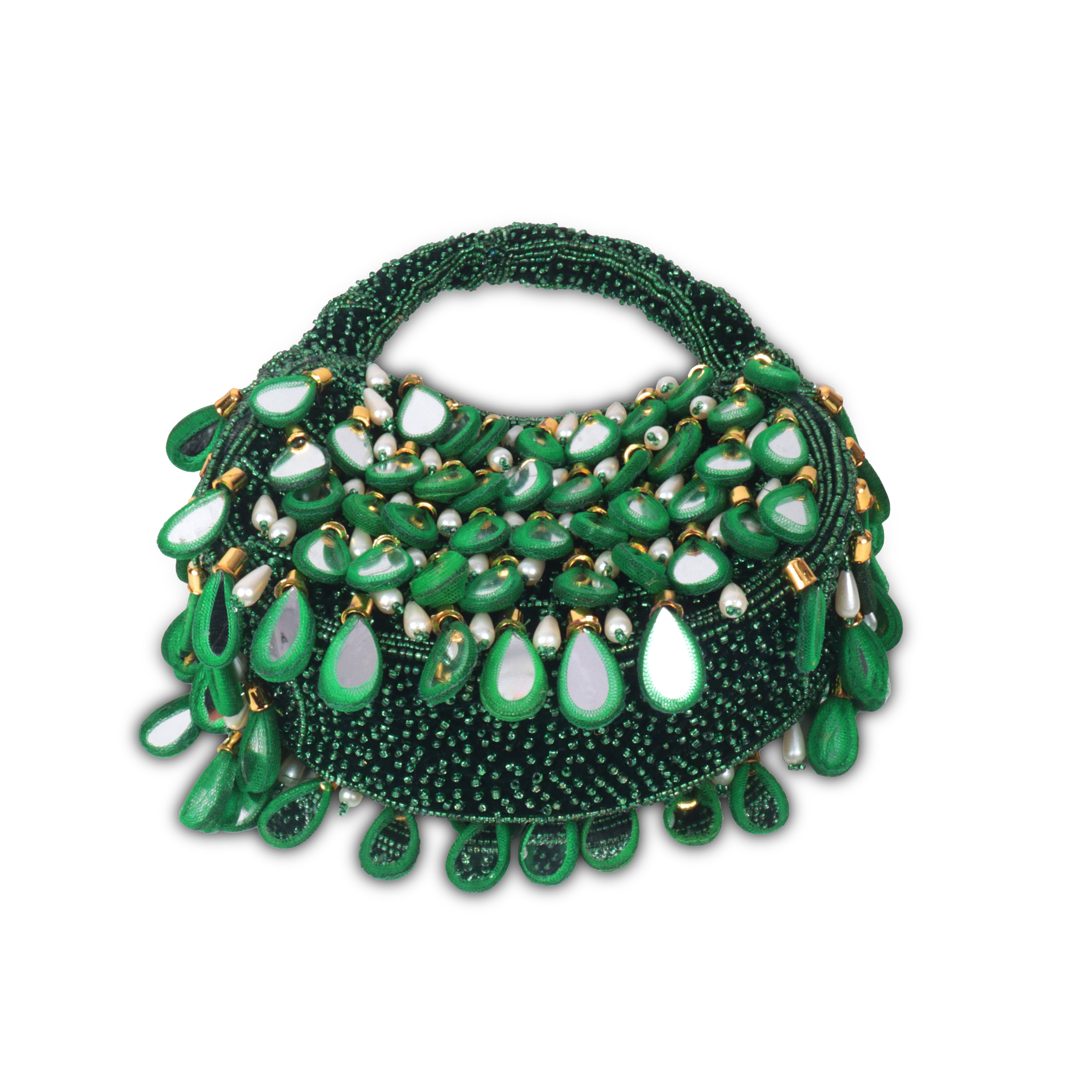 Magnolia Luxe Dark Green Velvet Clutch – Bridal, Festive & Party Wear