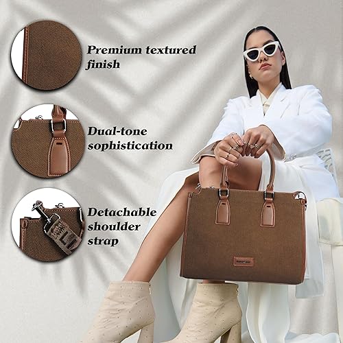 Magnolia® Premium Faux Leather Handbag – 10L Spacious Everyday & Office Bag Coffee