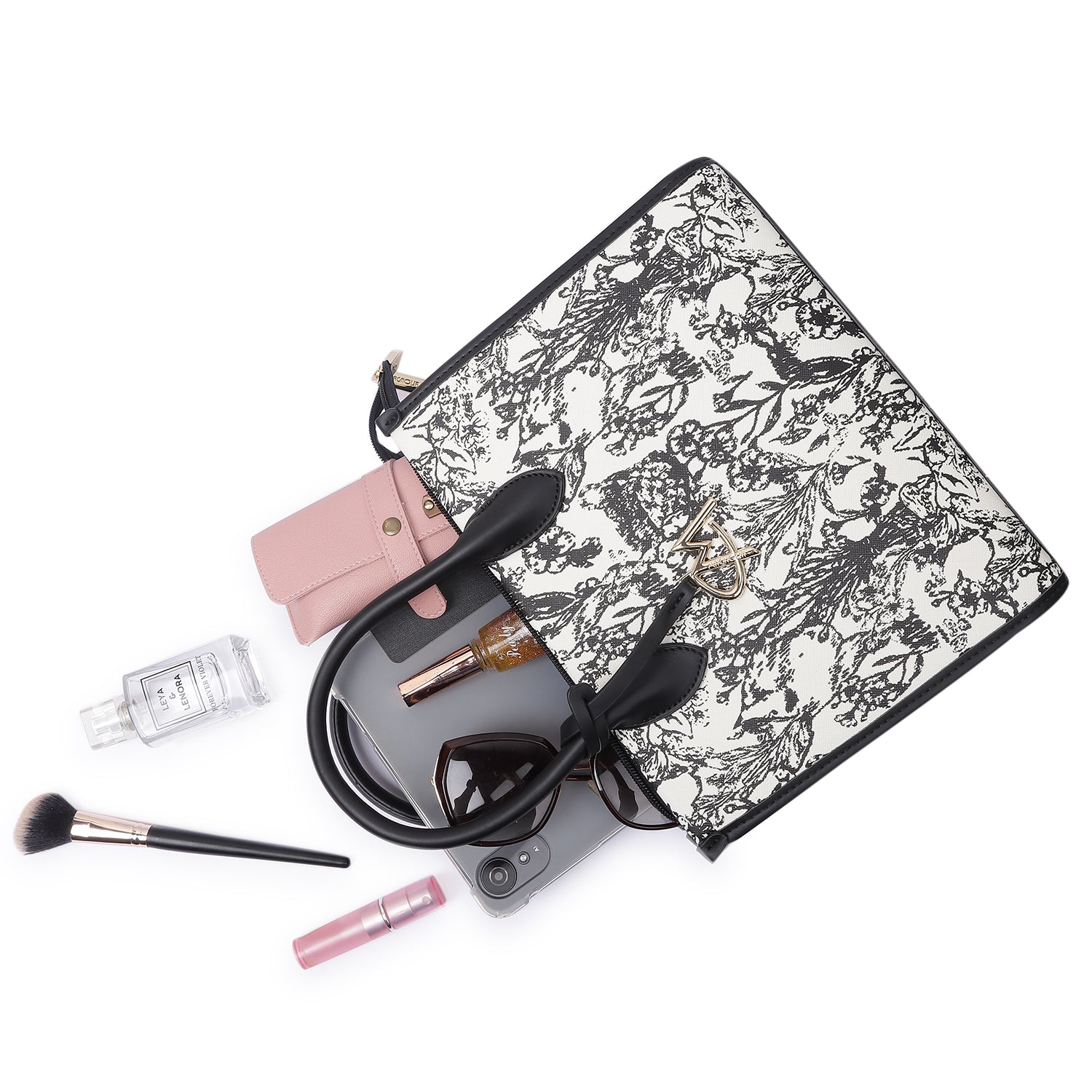 Magnolia Bloom Handbag Black