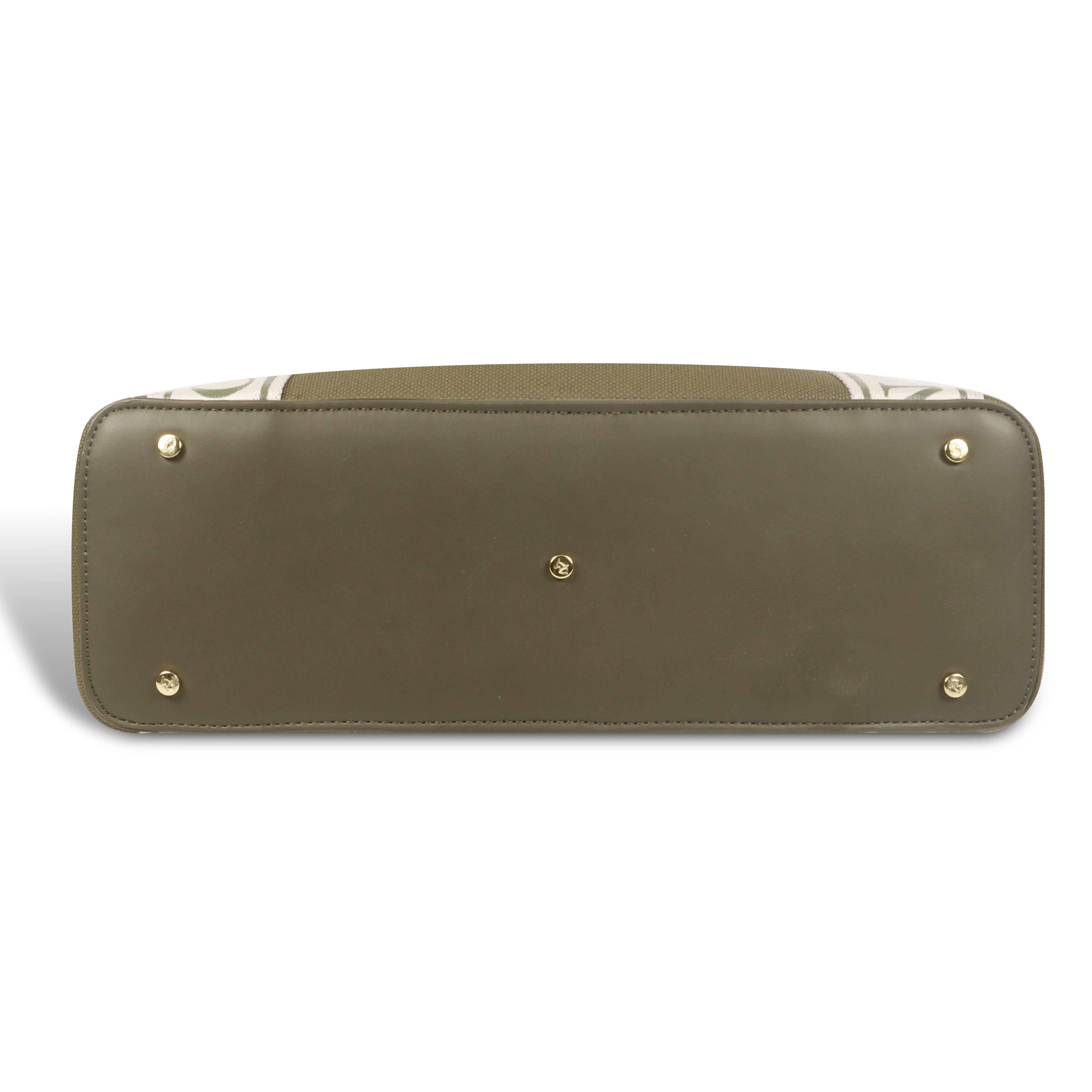 Magnolia® Vegan Leather Olive Green Handbag – 15L Spacious Tote for Everyday & Work Use