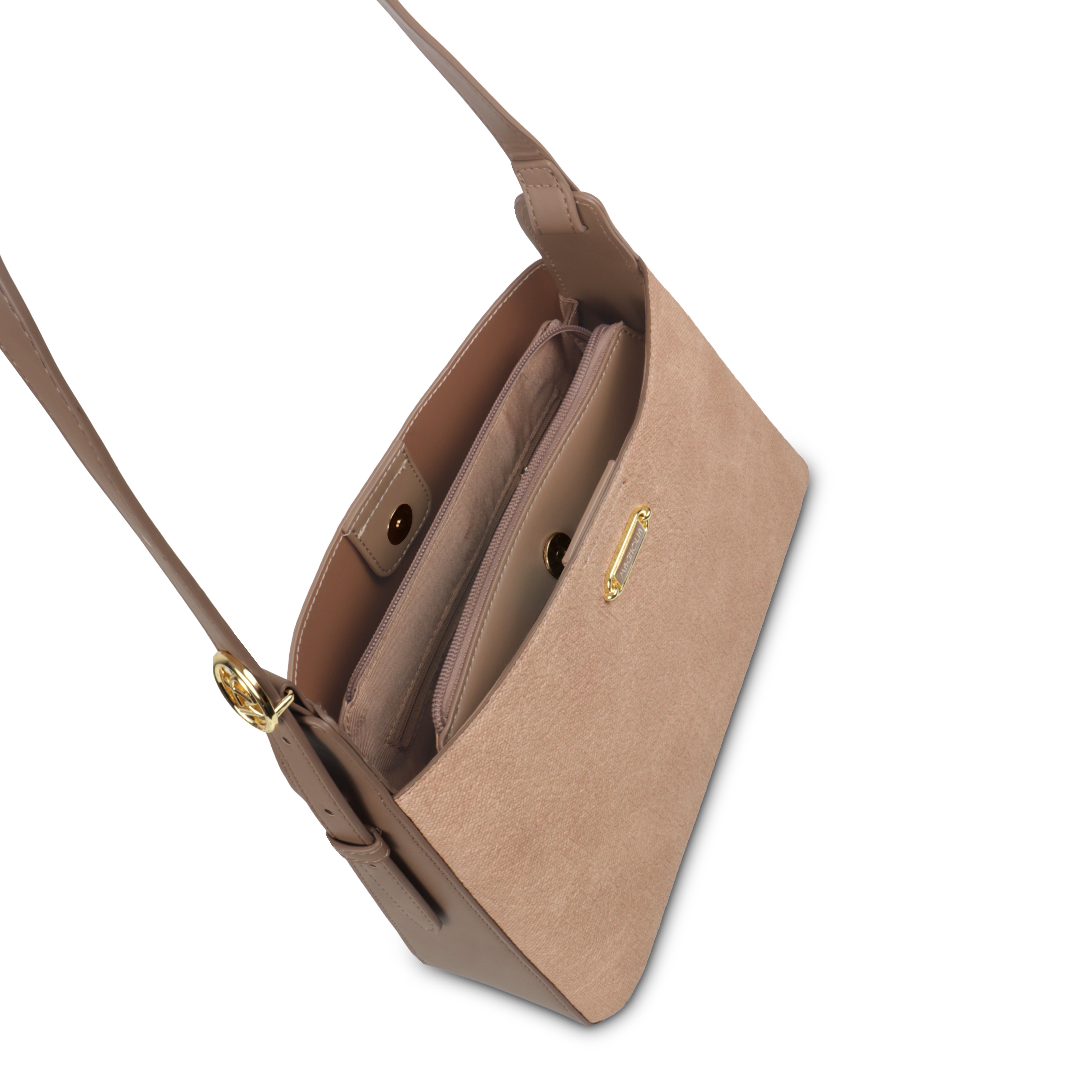 Magnolia Premium Textured Handbag for Women with Detachable Sling Strap