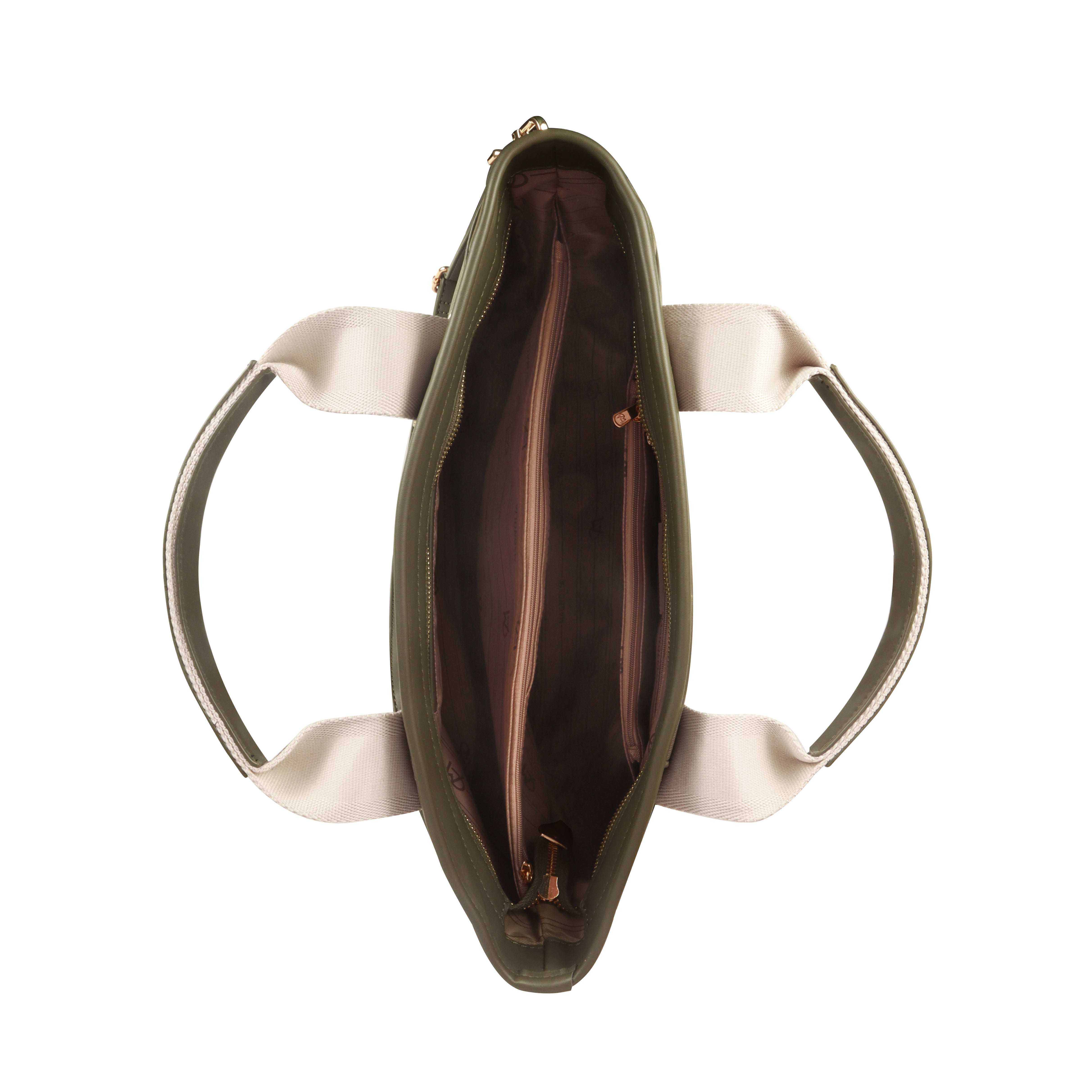 Magnolia® Vegan Leather Olive Green Handbag – 15L Spacious Tote for Everyday & Work Use