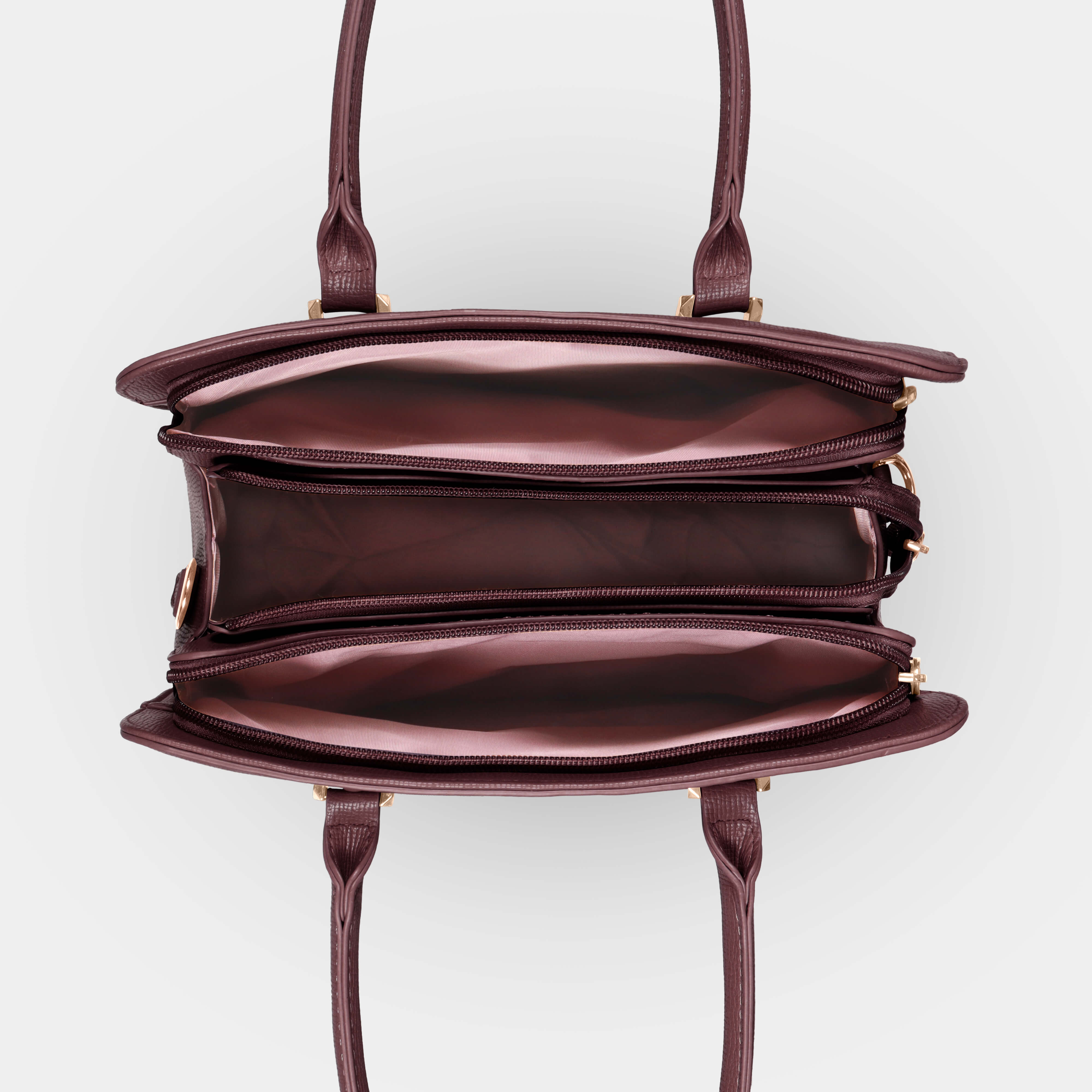 Magnolia® Prime Beige Carryall Vegan LeatherHandbag with Spacious Interior & Long Strap – Red