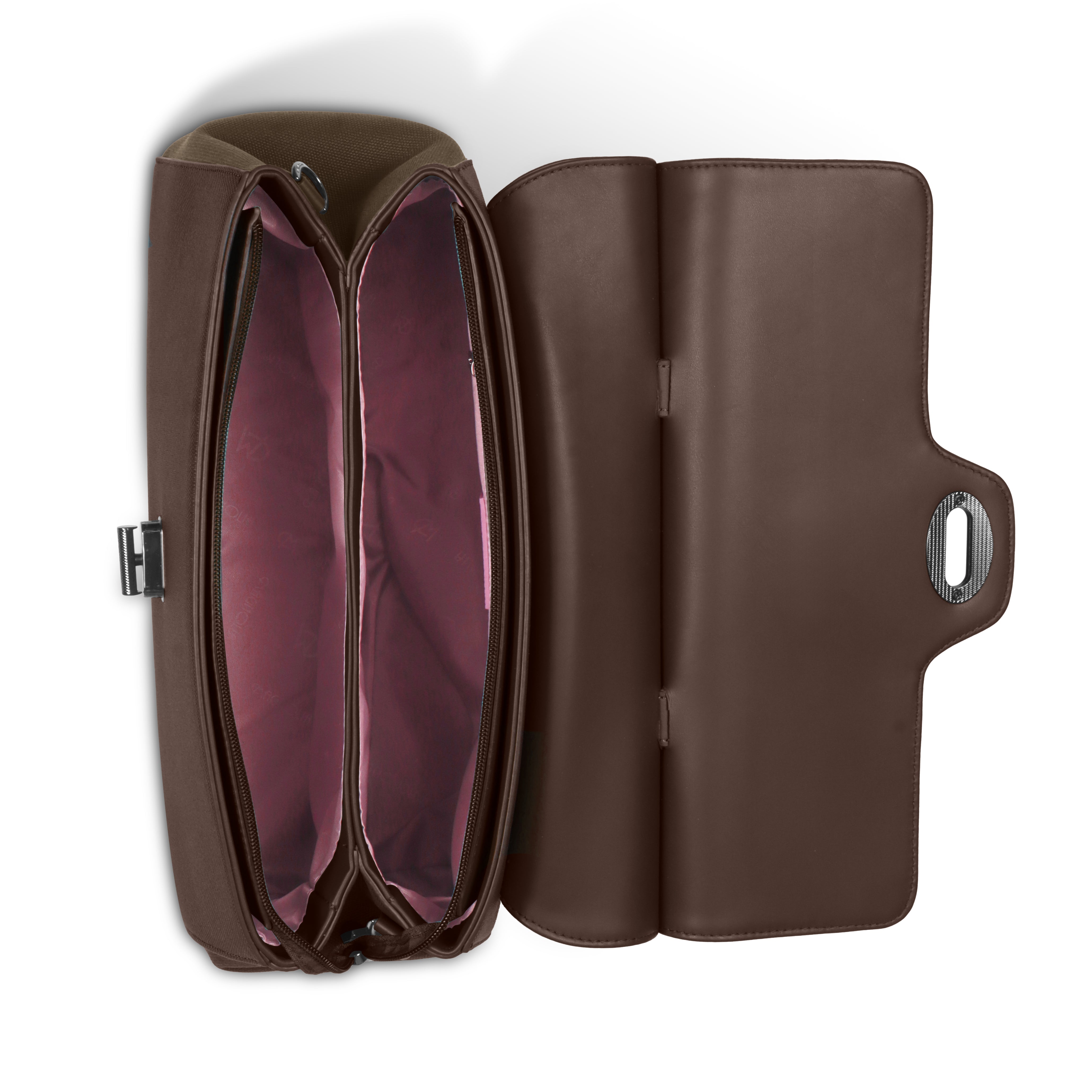 Magnolia Handbag |Brown | Premium PU Leather & Canvas | Work & Formal Bag