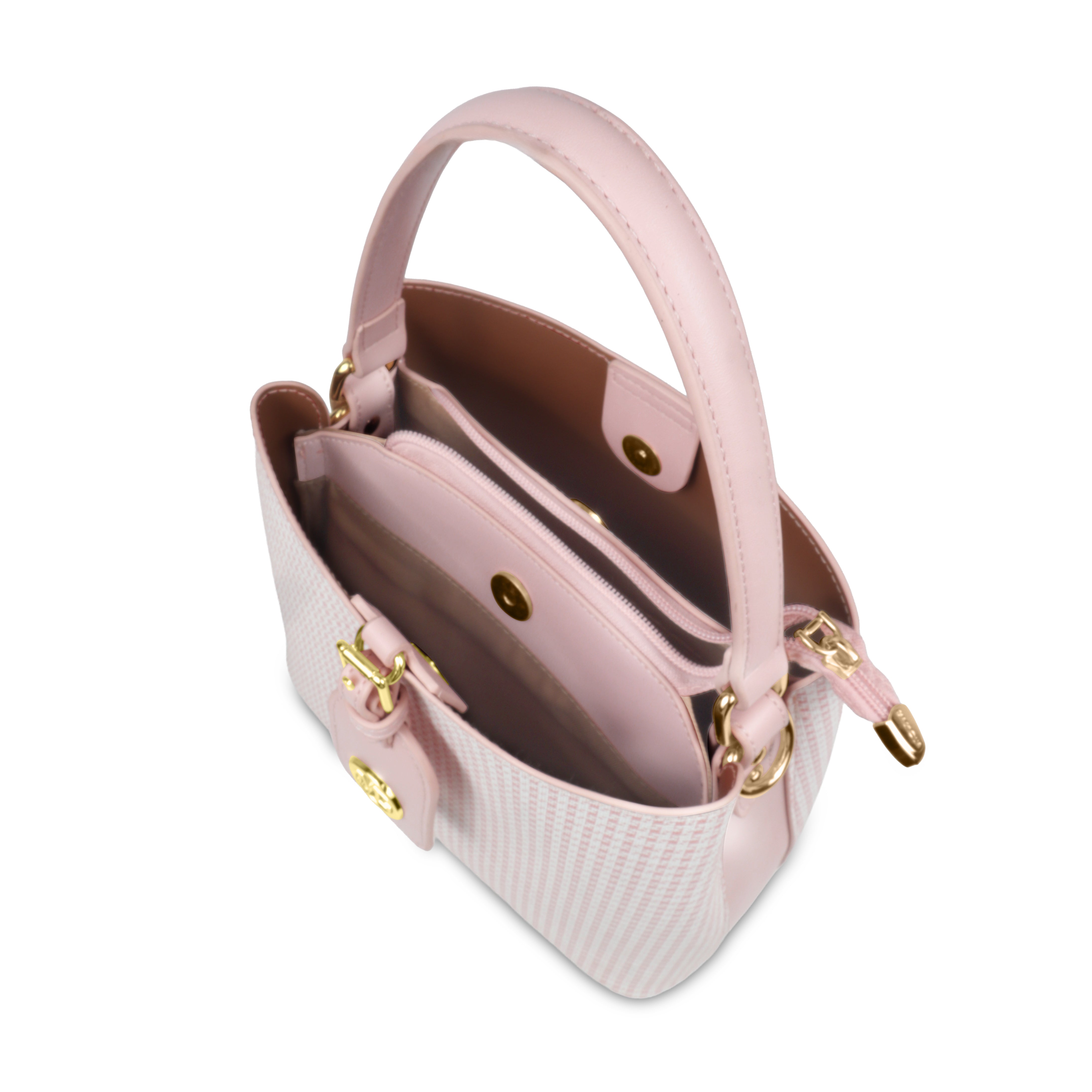 Magnolia Premium Textured Handbag for Women with Detachable Sling Strap