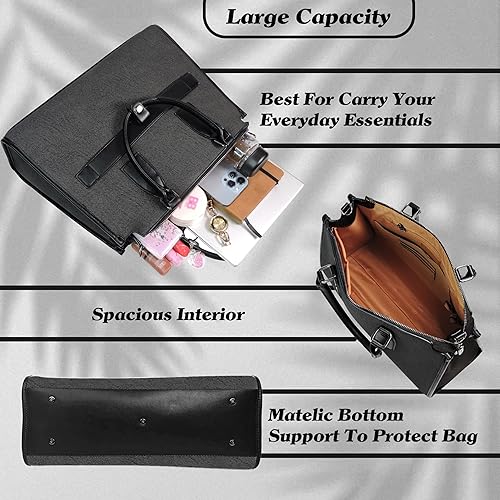 Magnolia® Premium Faux Leather Handbag – 10L Spacious Everyday & Office Bag | Black