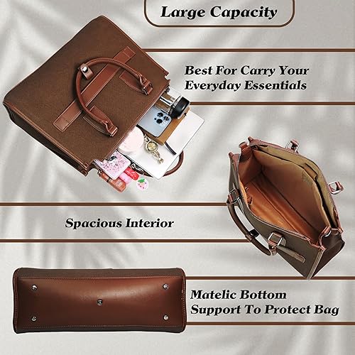 Magnolia® Premium Faux Leather Handbag – 10L Spacious Everyday & Office Bag Coffee