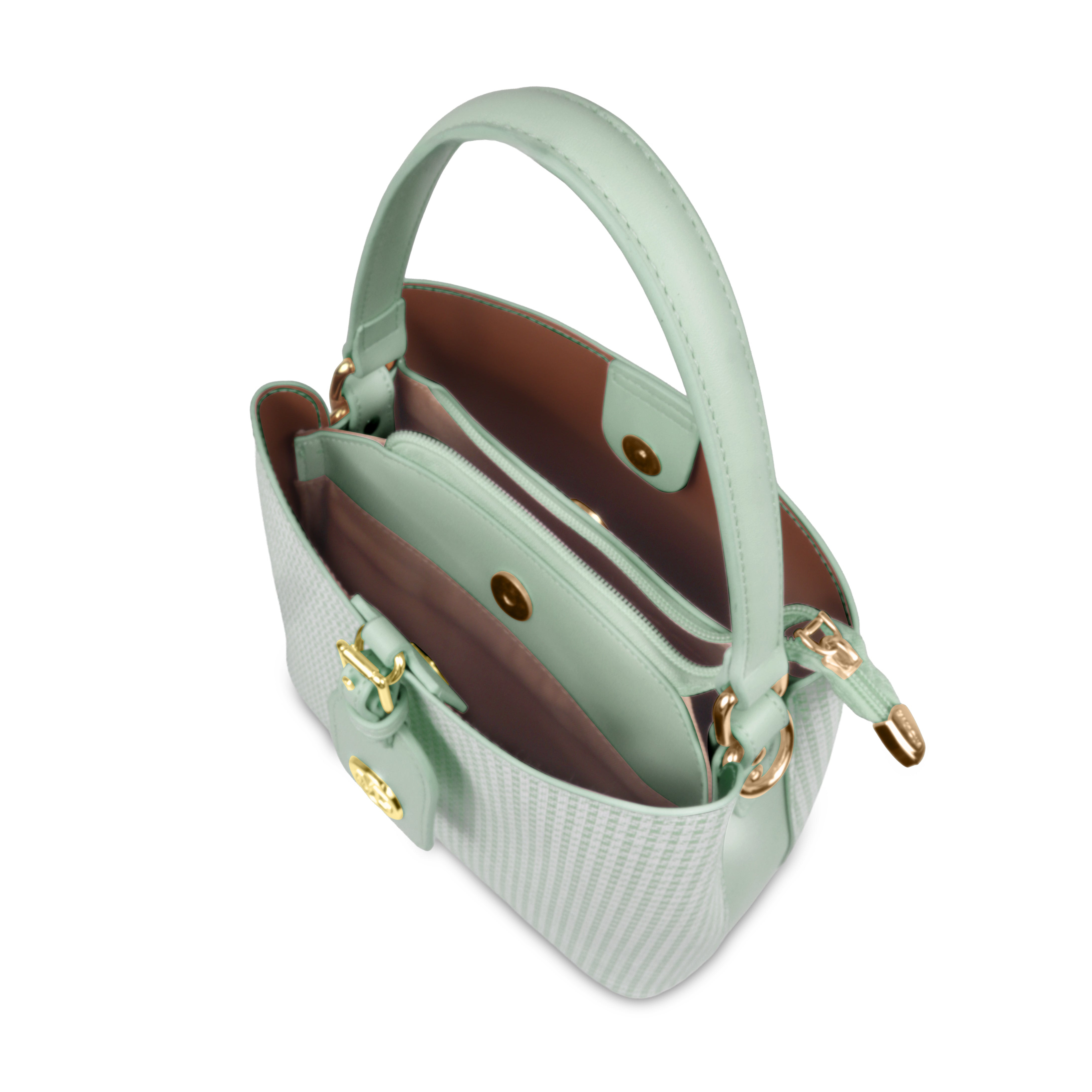 Magnolia Premium Textured Handbag for Women with Detachable Sling Strap