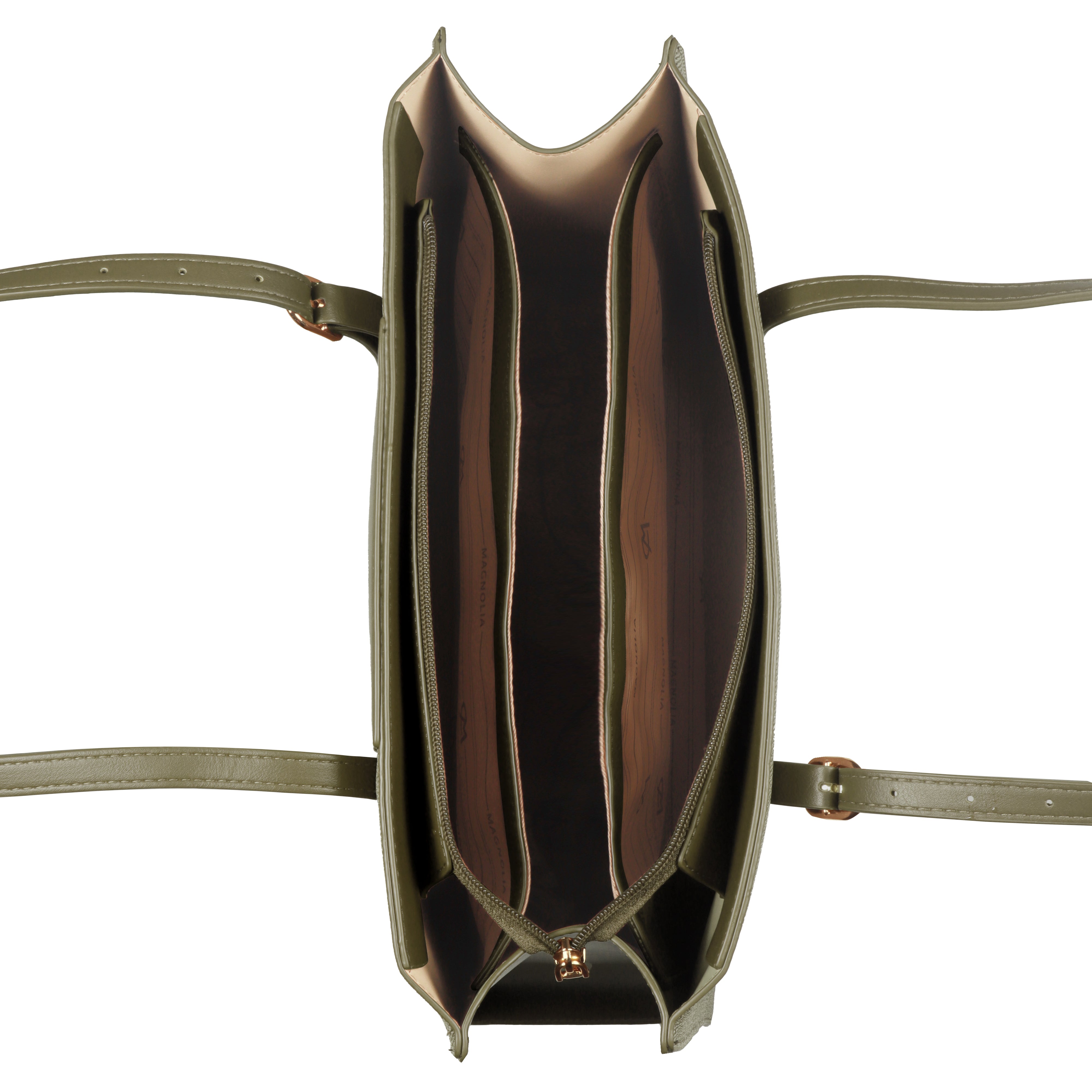 Magnolia Structured Green Tote Bag for Women | PU Leather & Fabric Combo | 12L Work & Everyday Handbag