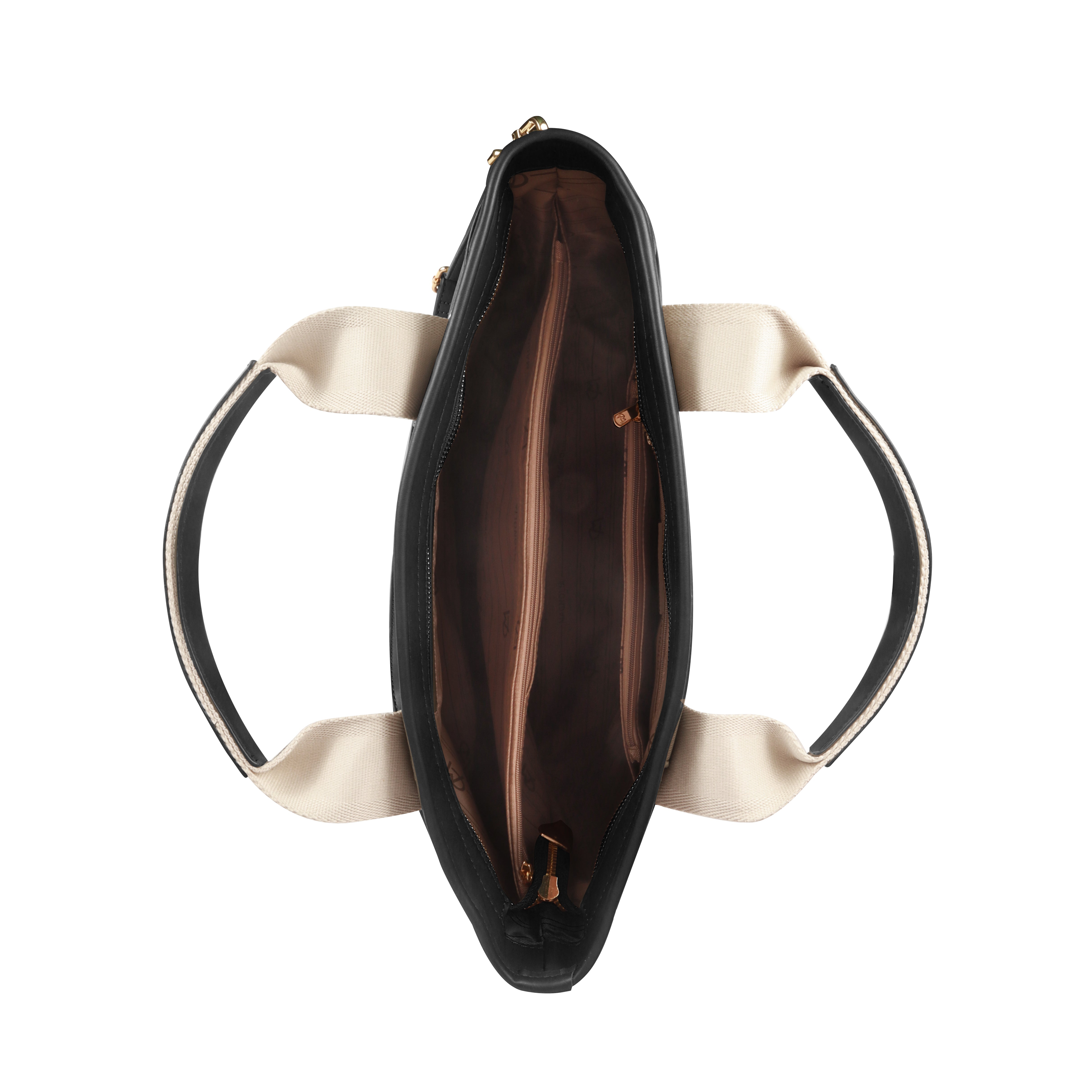 Magnolia® Vegan Leather Black Handbag – 15L Spacious Tote for Everyday & Work Use