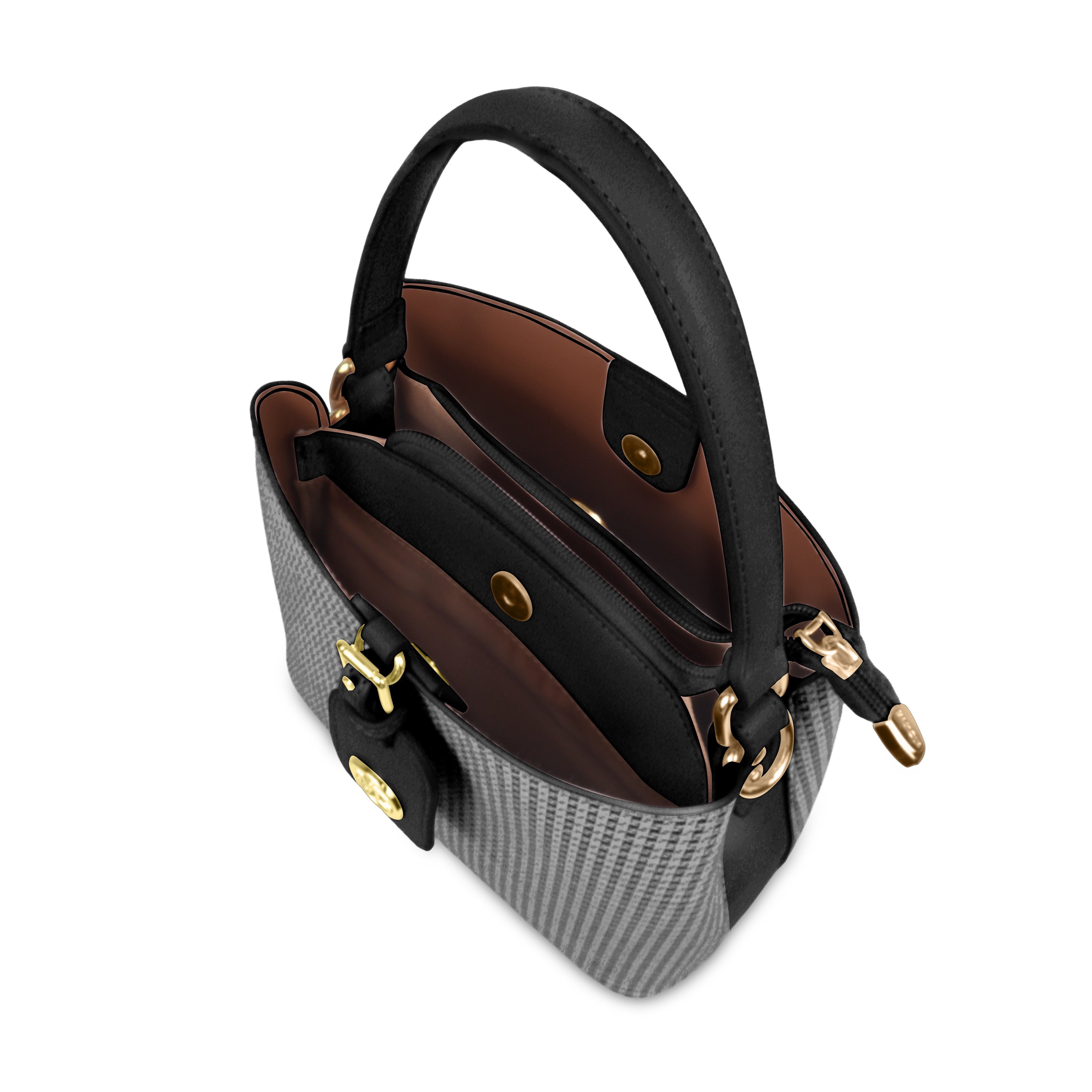 Magnolia Premium Textured Handbag for Women with Detachable Sling Strap