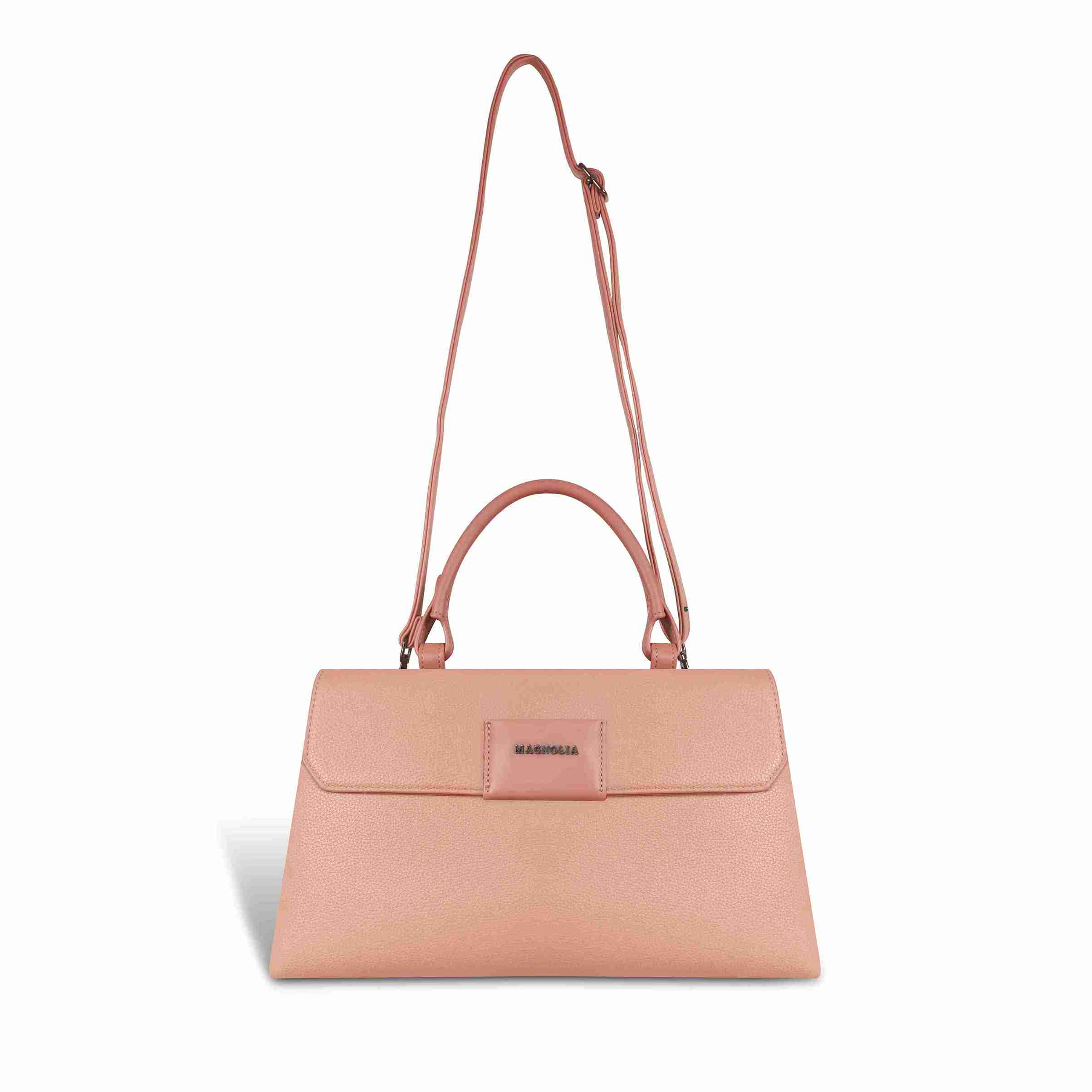 Magnolia Blush Pink Vegan Leather Handbag for Women | 12L Spacious Everyday & Work Bag with Long Strap