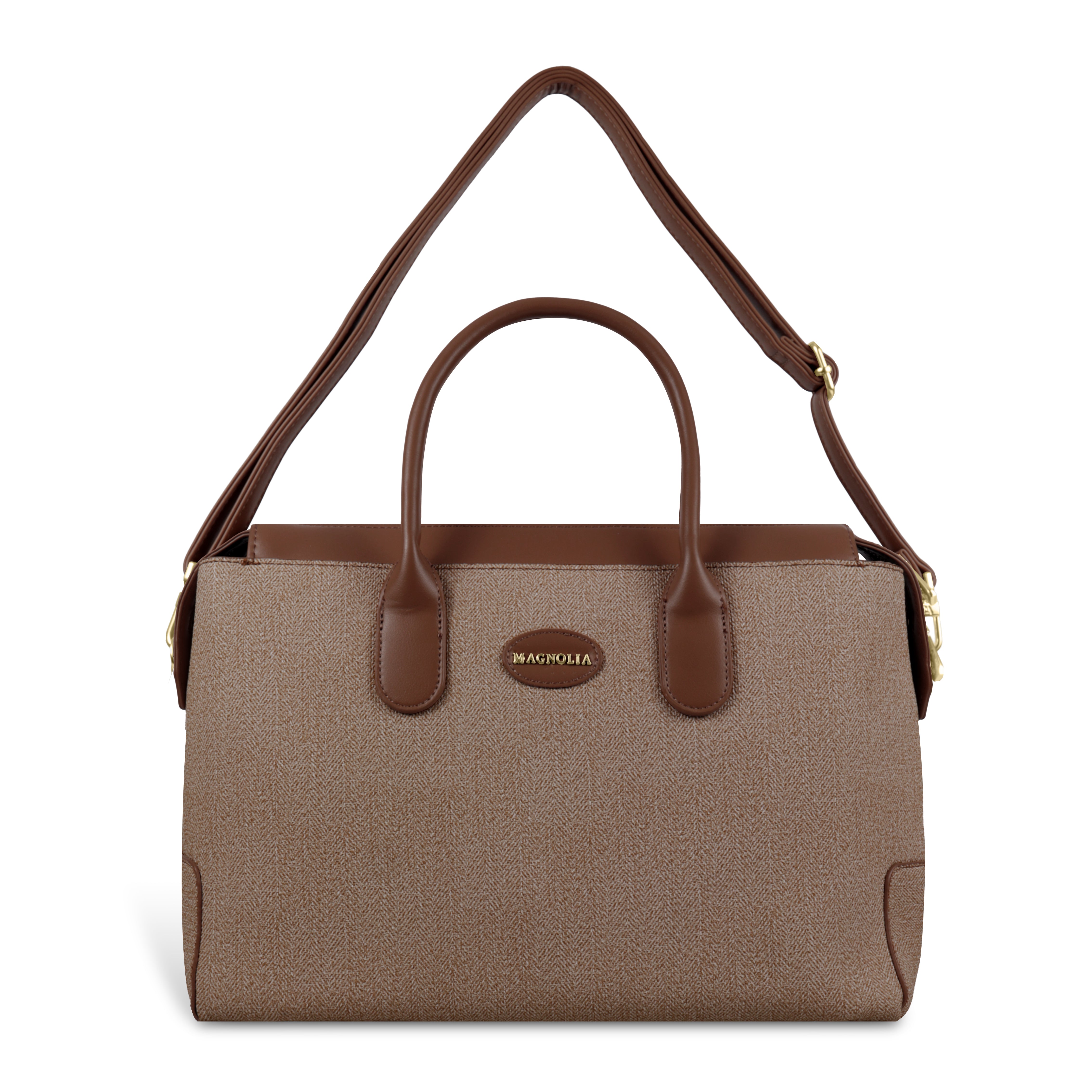Magnolia Elegant Structured Handbag for Women - Premium Shoulder Tote with Top Handles & Detachable Strap