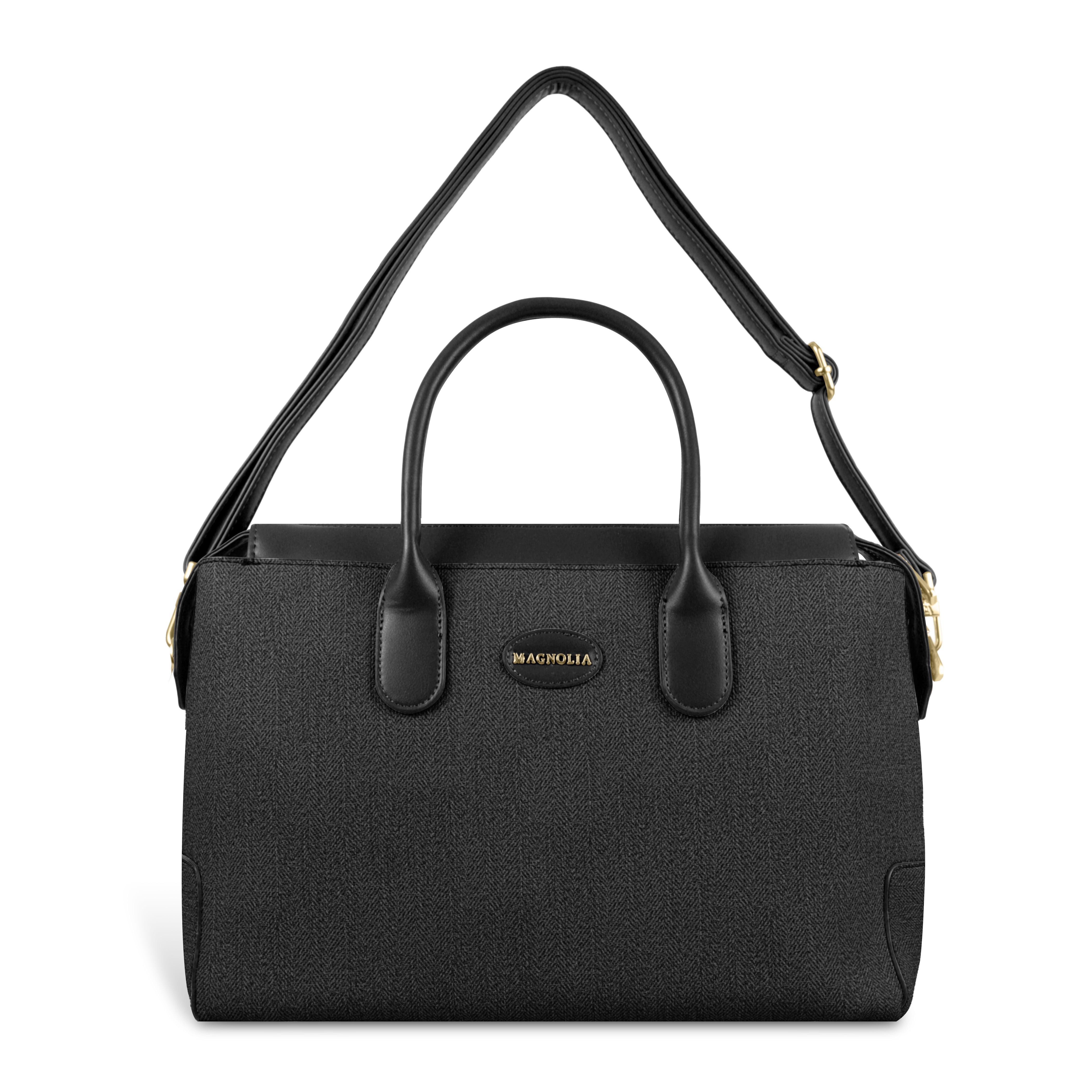Magnolia Elegant Structured Handbag for Women - Premium Shoulder Tote with Top Handles & Detachable Strap