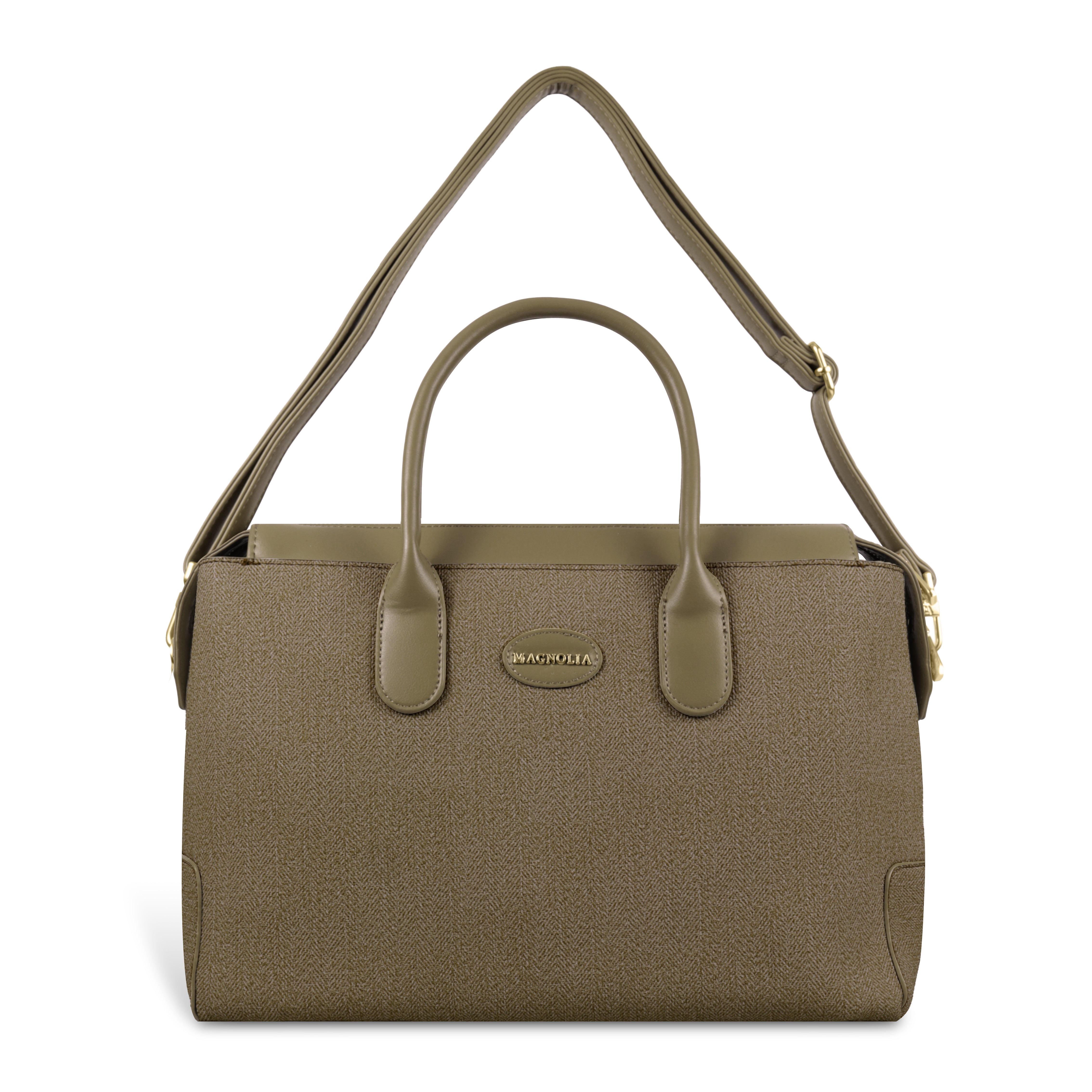 Magnolia Elegant Structured Handbag for Women - Premium Shoulder Tote with Top Handles & Detachable Strap