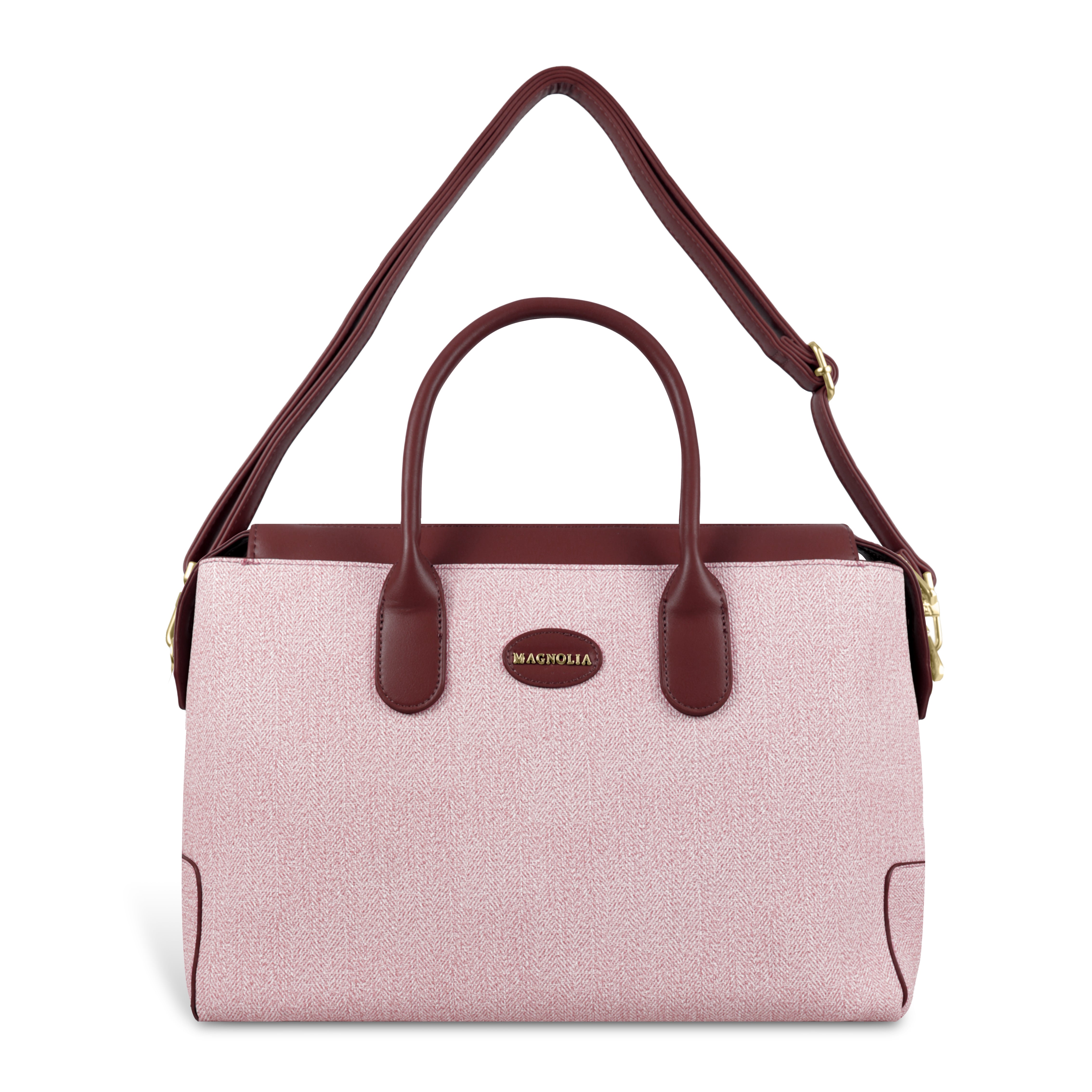 Magnolia Elegant Structured Handbag for Women - Premium Shoulder Tote with Top Handles & Detachable Strap
