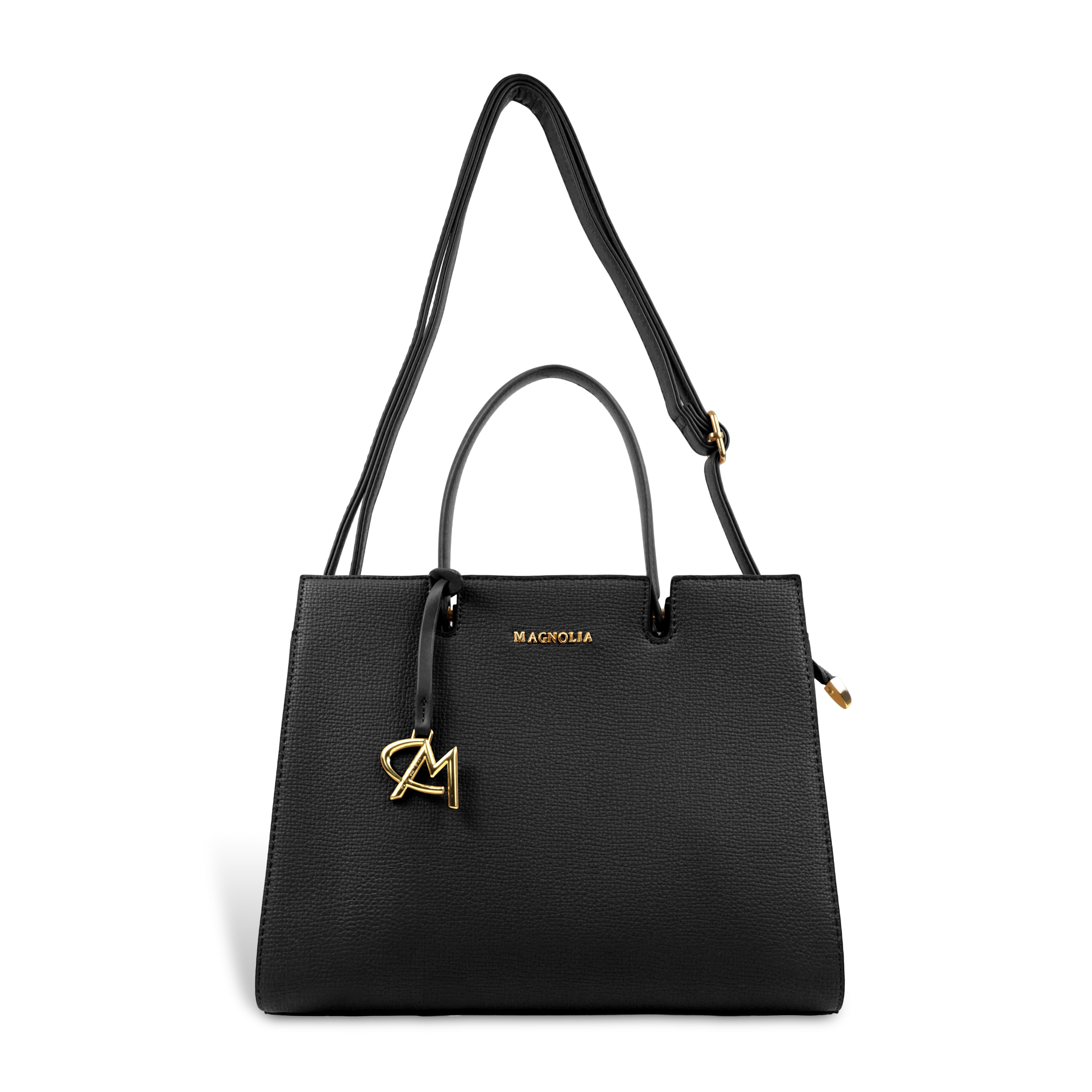 Magnolia Women’s Handbag – 9.5L Spacious Faux Leather Tote in Black