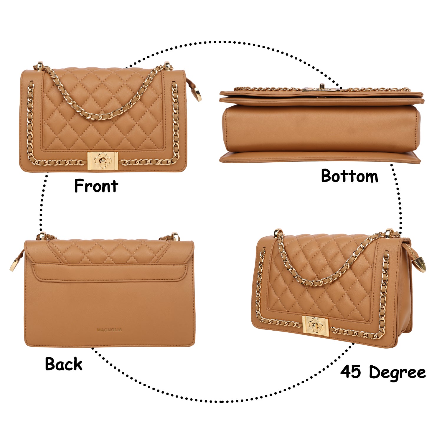 Magnolia Daphne Quilted Sling Bag Brown