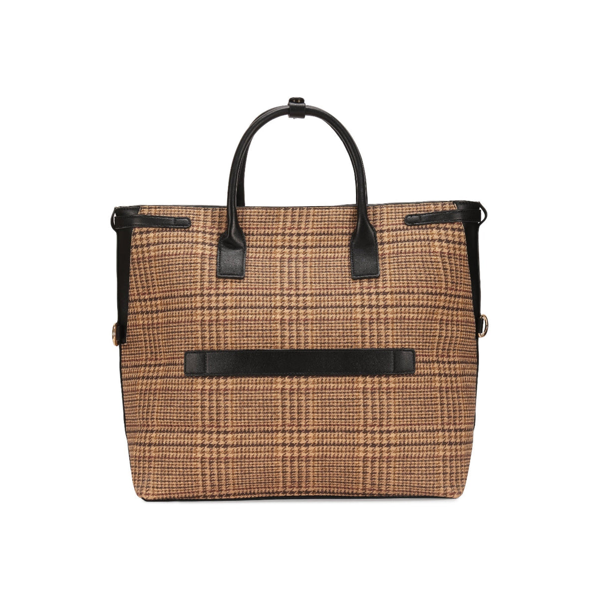 Magnolia Black PU Leather Textured One Size Unisex Tote