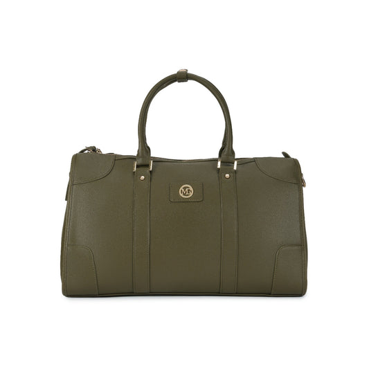 Magnolia Green PU Leather Solid One Size Unisex Duffle Bag