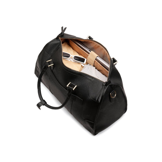 Magnolia Black PU Leather Solid One Size Unisex Duffle Bag