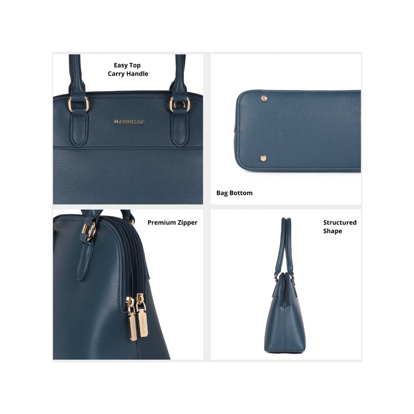 Magnolia Blue PU Leather Solid One Size Women Shoulder Bag