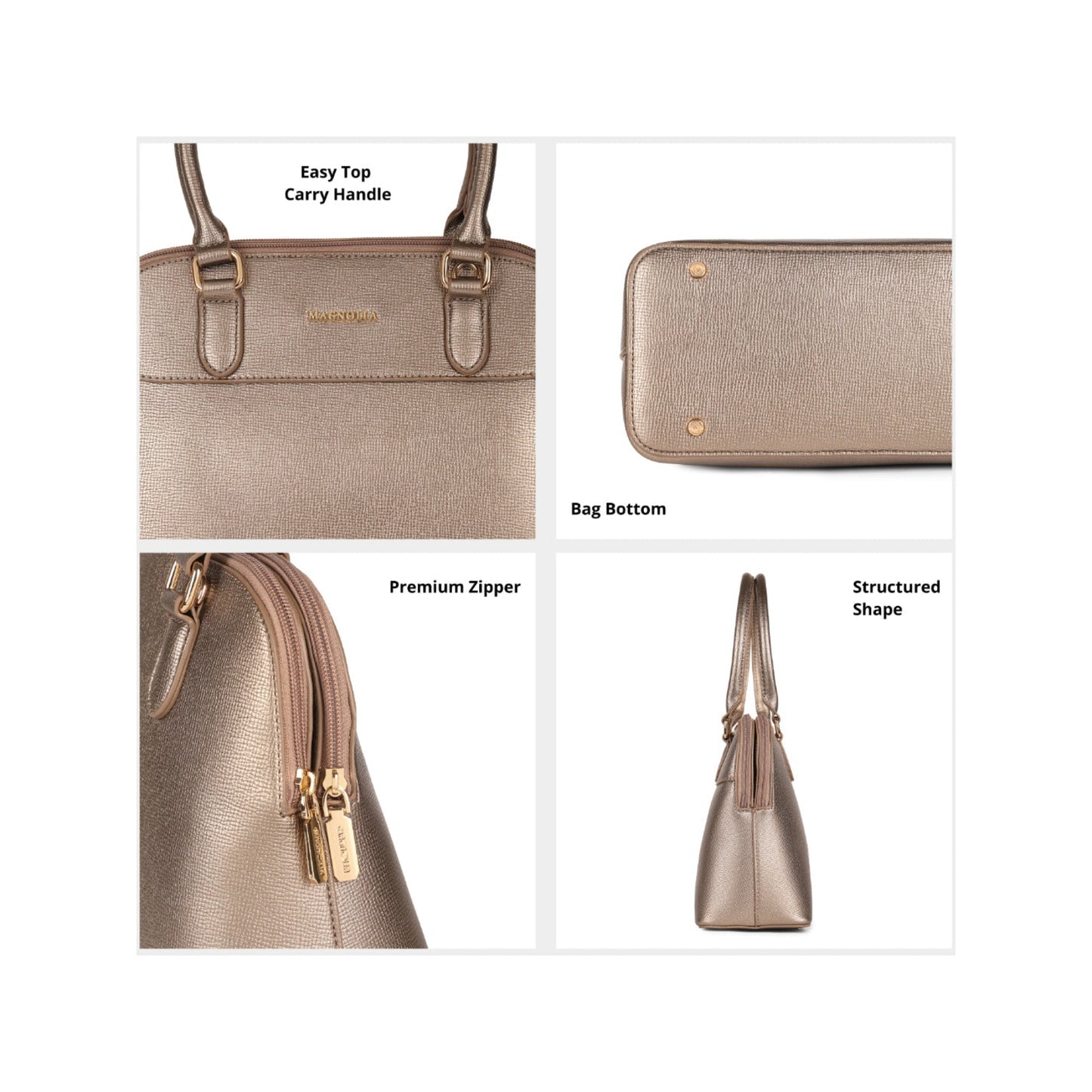 Magnolia Bronze PU Leather Solid One Size Women Shoulder Bag