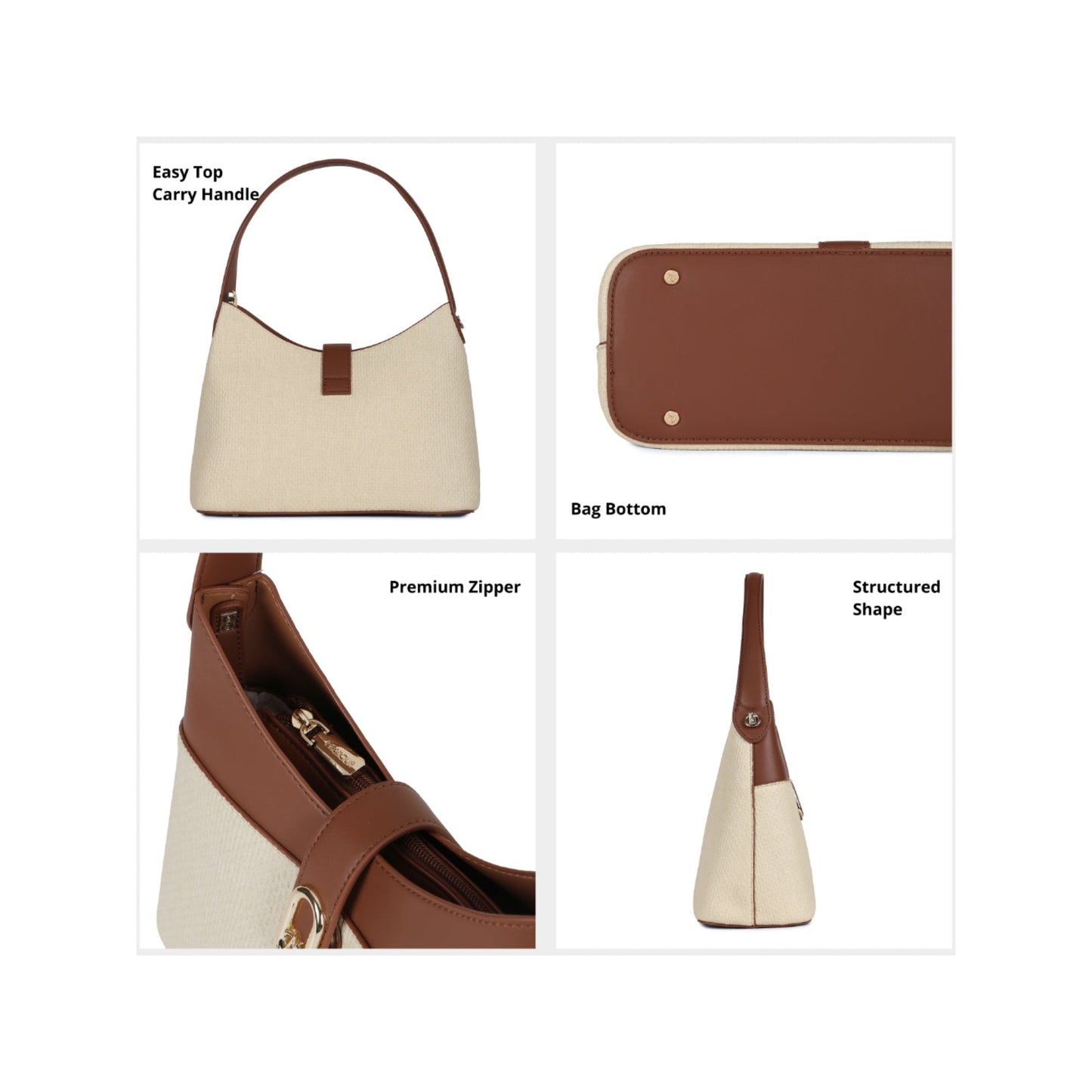Magnolia Beige PU Leather Solid One Size Women Shoulder Bag