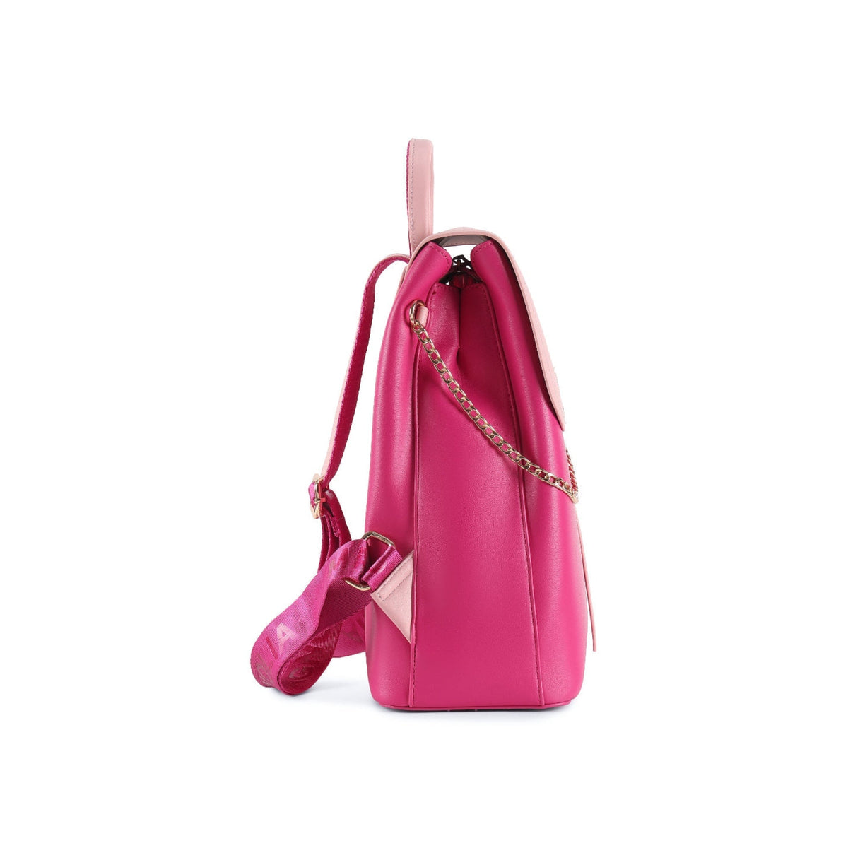 Magnolia Pink PU Leather Solid One Size Women Backpack