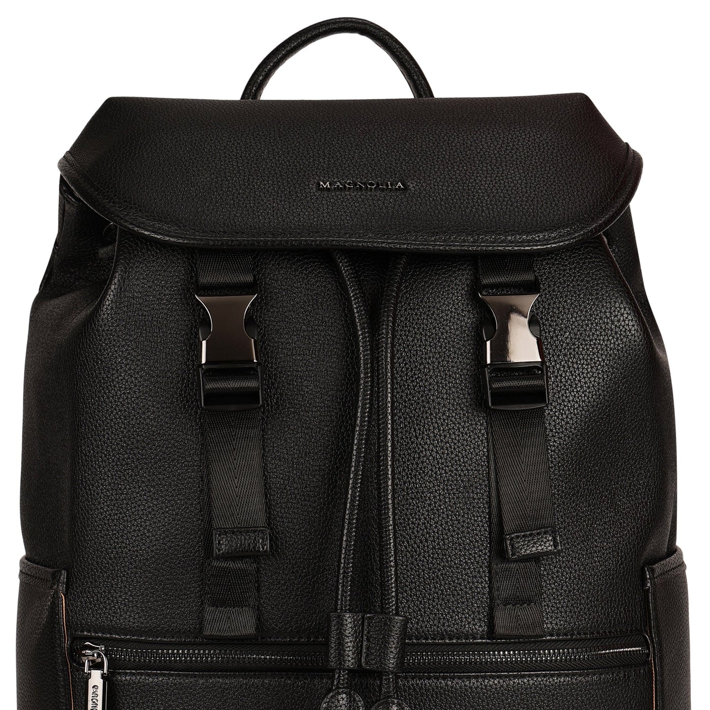 Magnolia PU Leather Black Backpack