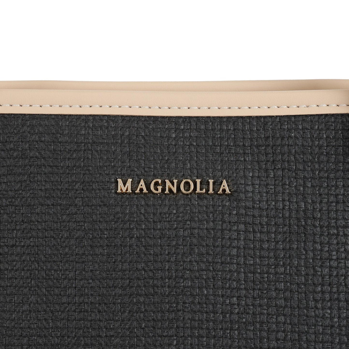 Magnolia PU Leather Women Black Tote Bag