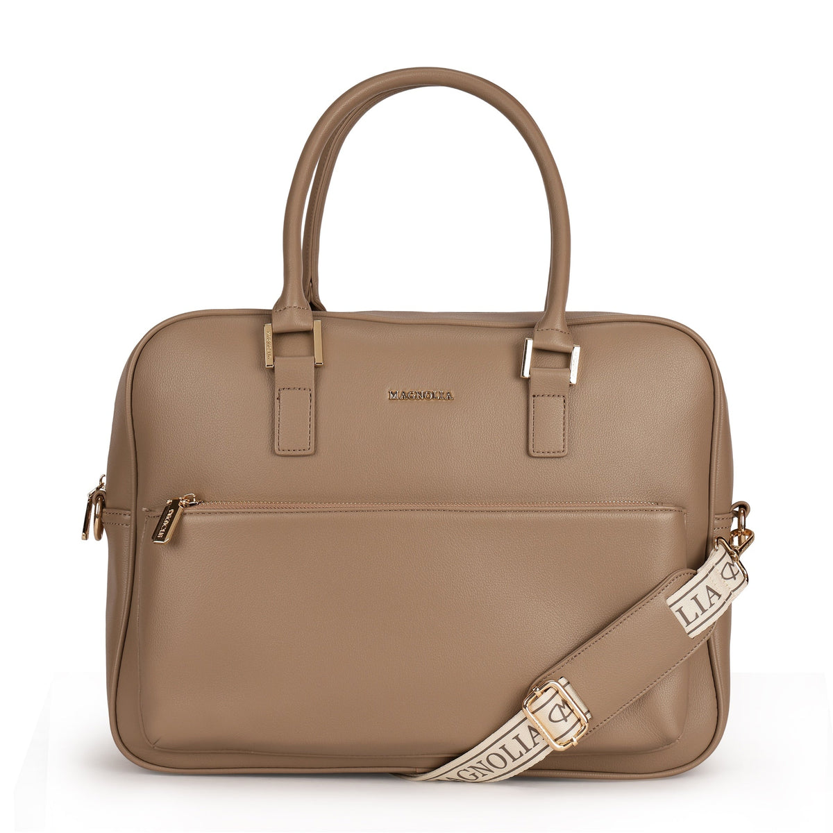 Magnolia PU Leather Taupe Laptopbag
