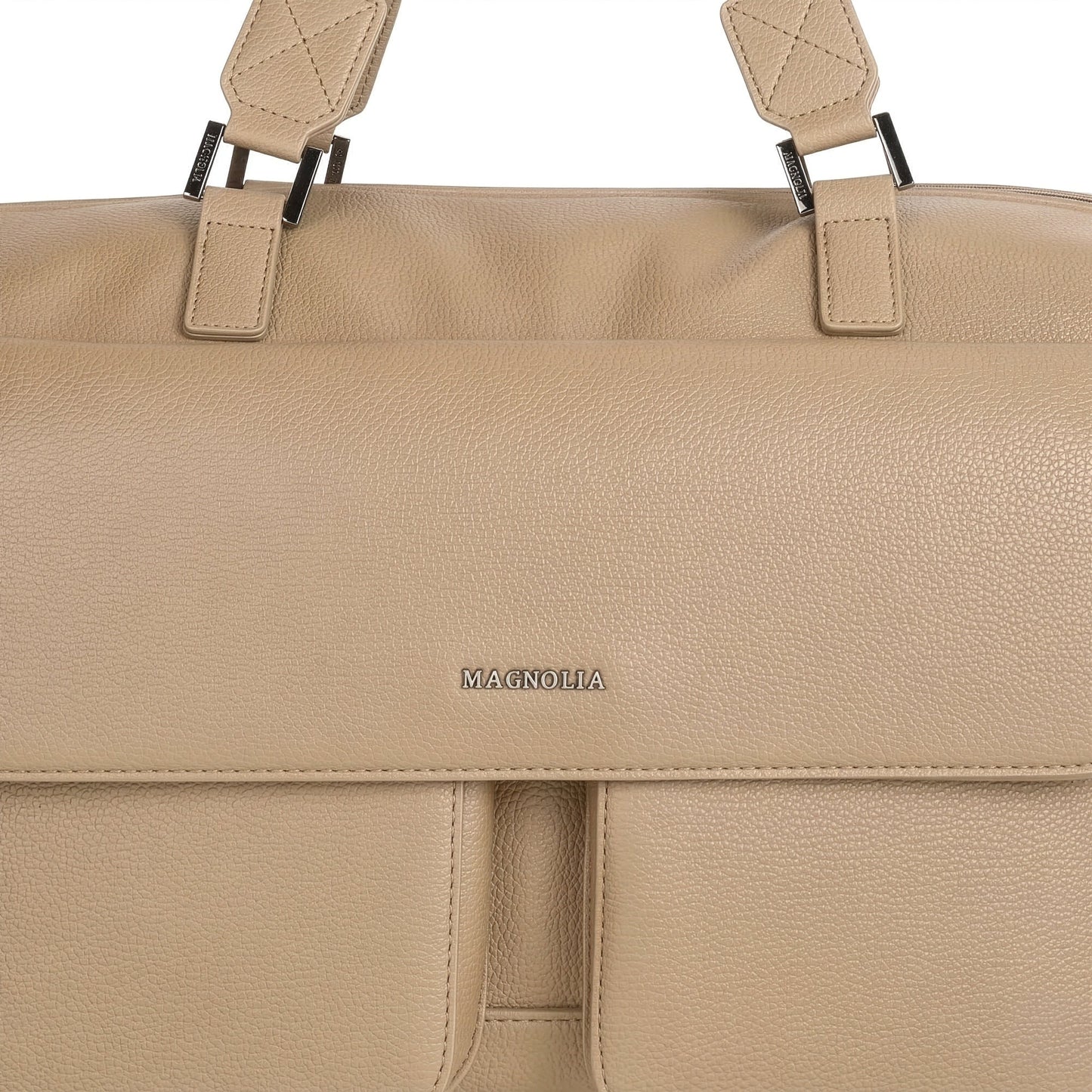Magnolia PU Leather Women Beige Handbag
