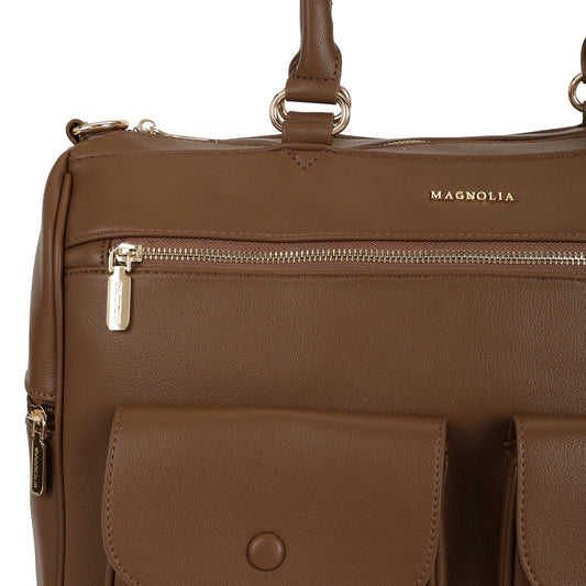 Magnolia PU Leather Brown Duffle Bag