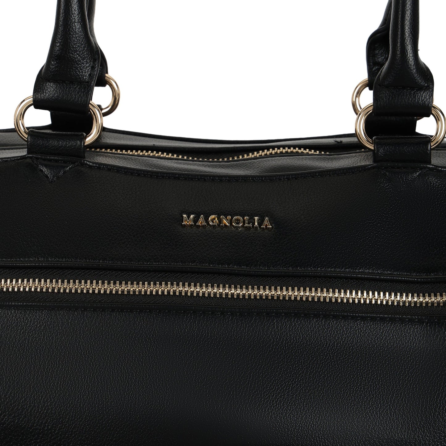 Magnolia PU Leather Black Duffle Bag