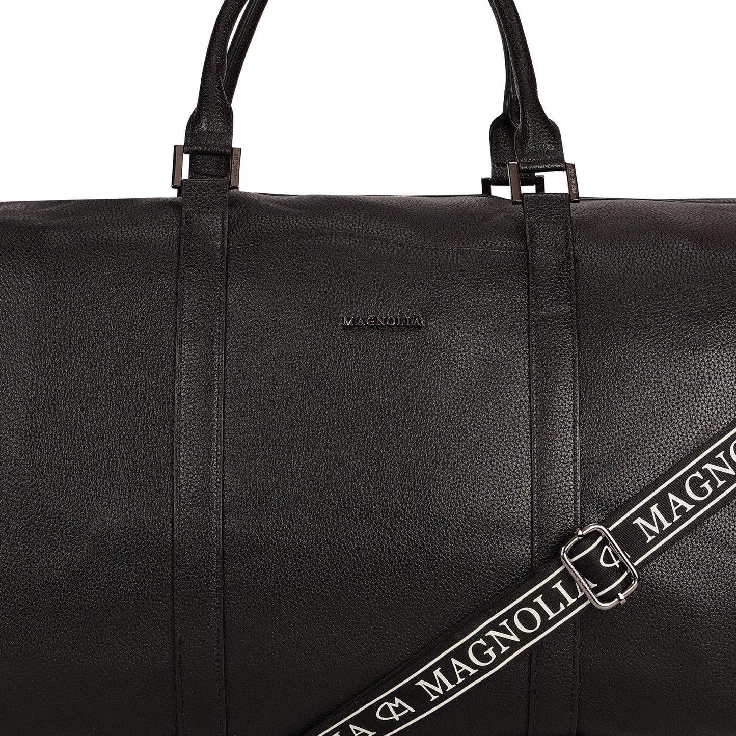 Magnolia PU Leather Black Duffle Bag