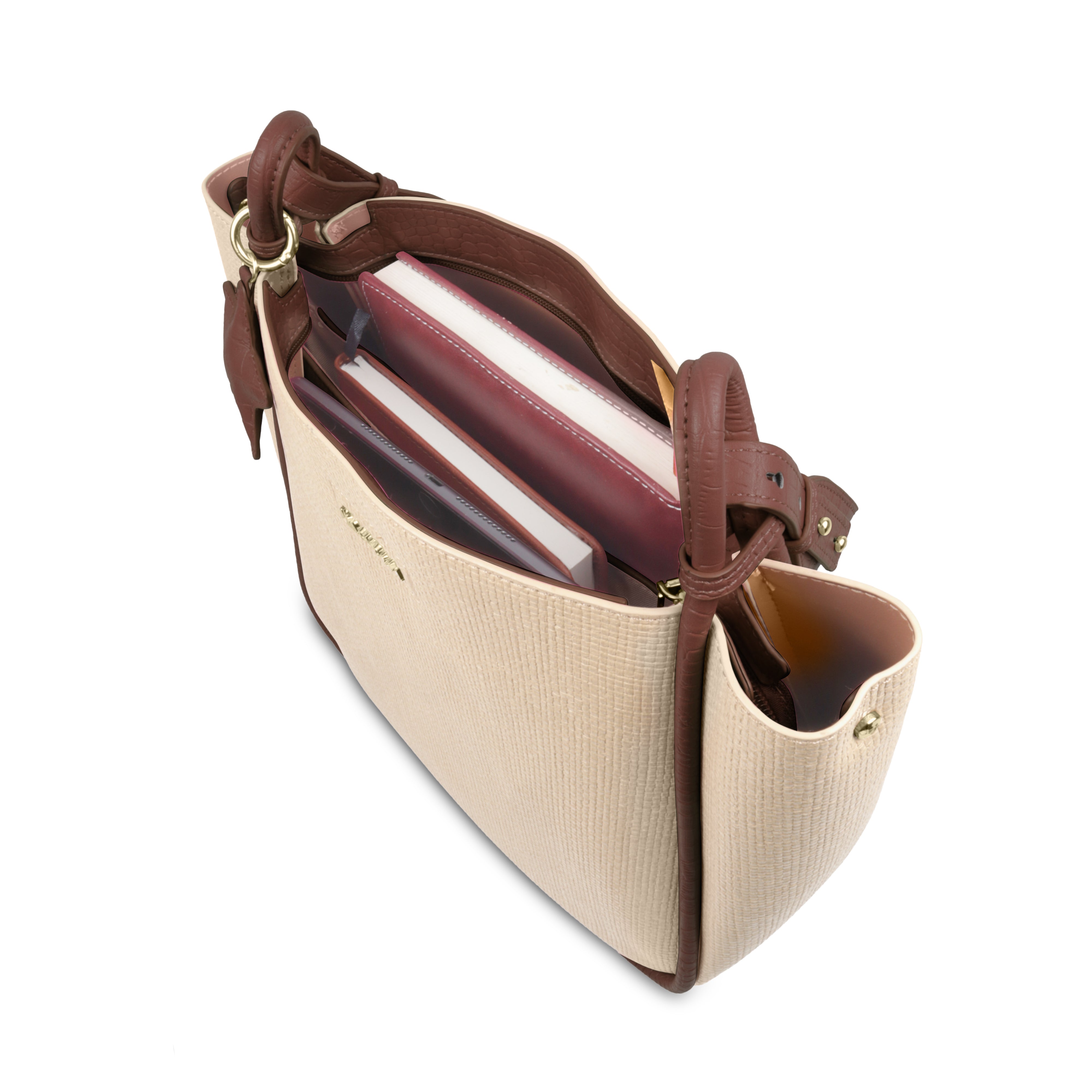 Stylish Leather Tote Bag with Star Charm & Spacious Interior