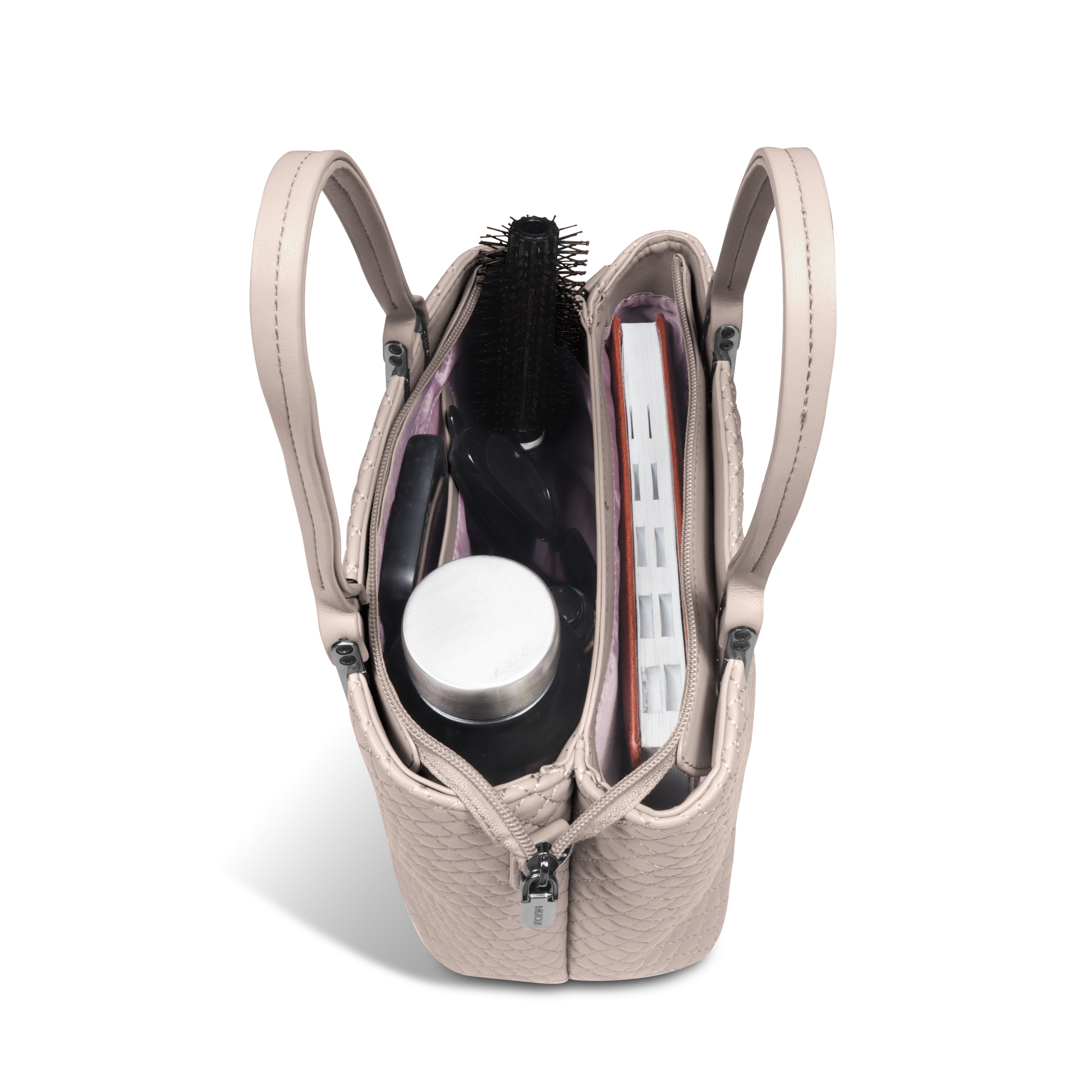 Magnolia Dusty Rose Quilted Faux Leather Handbag for Women | 10.5L Elegant Everyday & Office Shoulder Bag