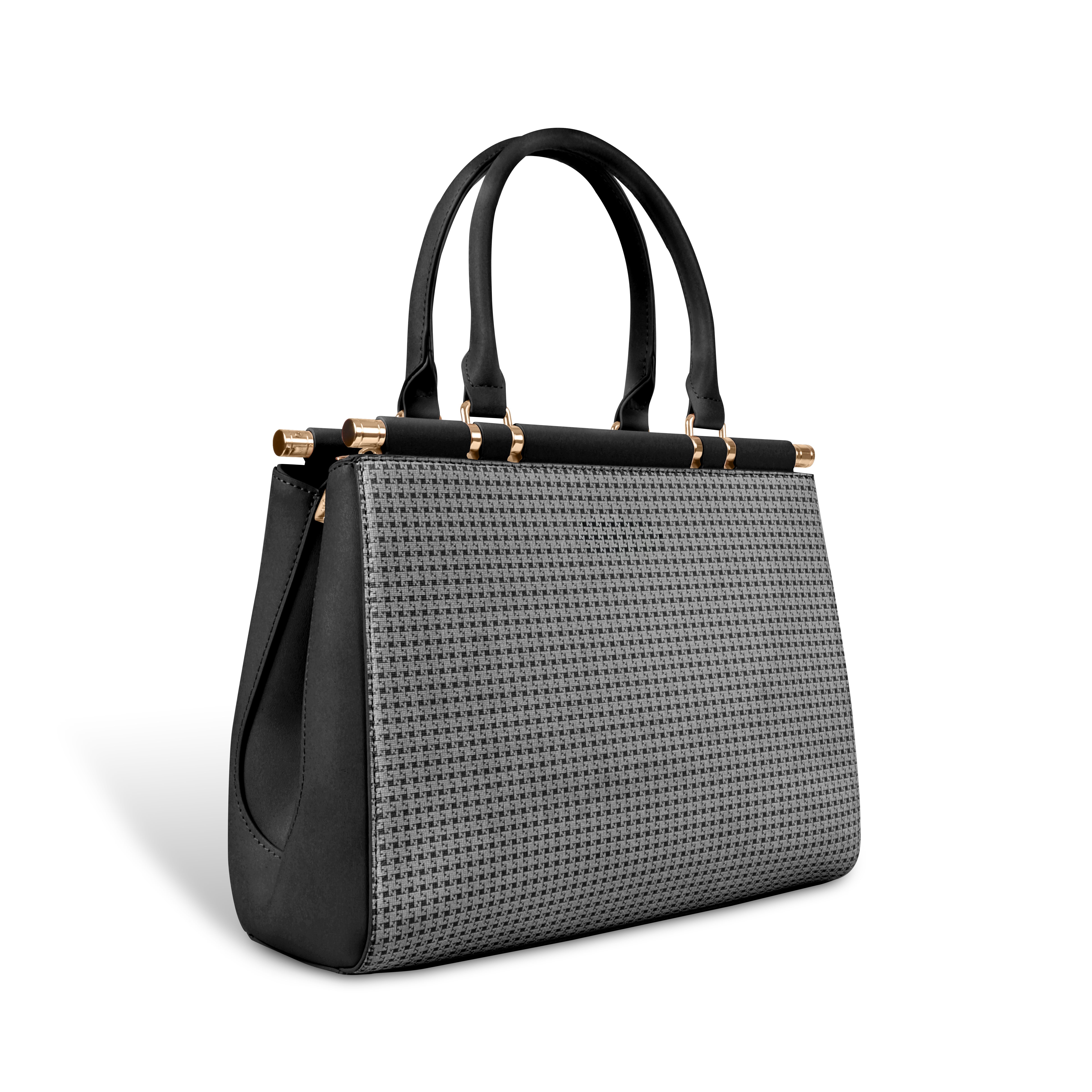 Magnolia Woven Texture Handbag | Black | 10L Storage | Adjustable Strap | Spacious Interior