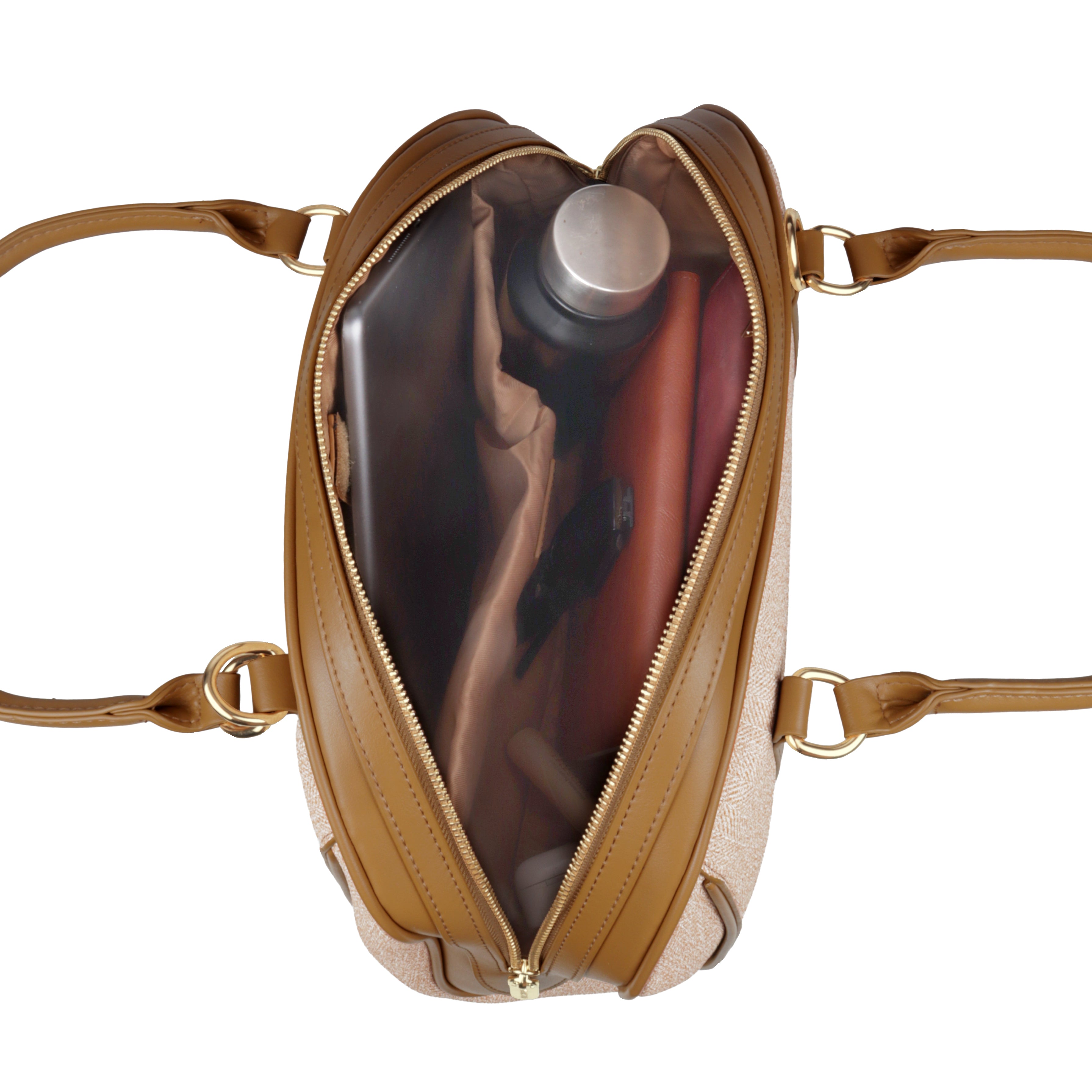 Magnolia Elegant Leatherette Handbag for Women with Detachable Strap