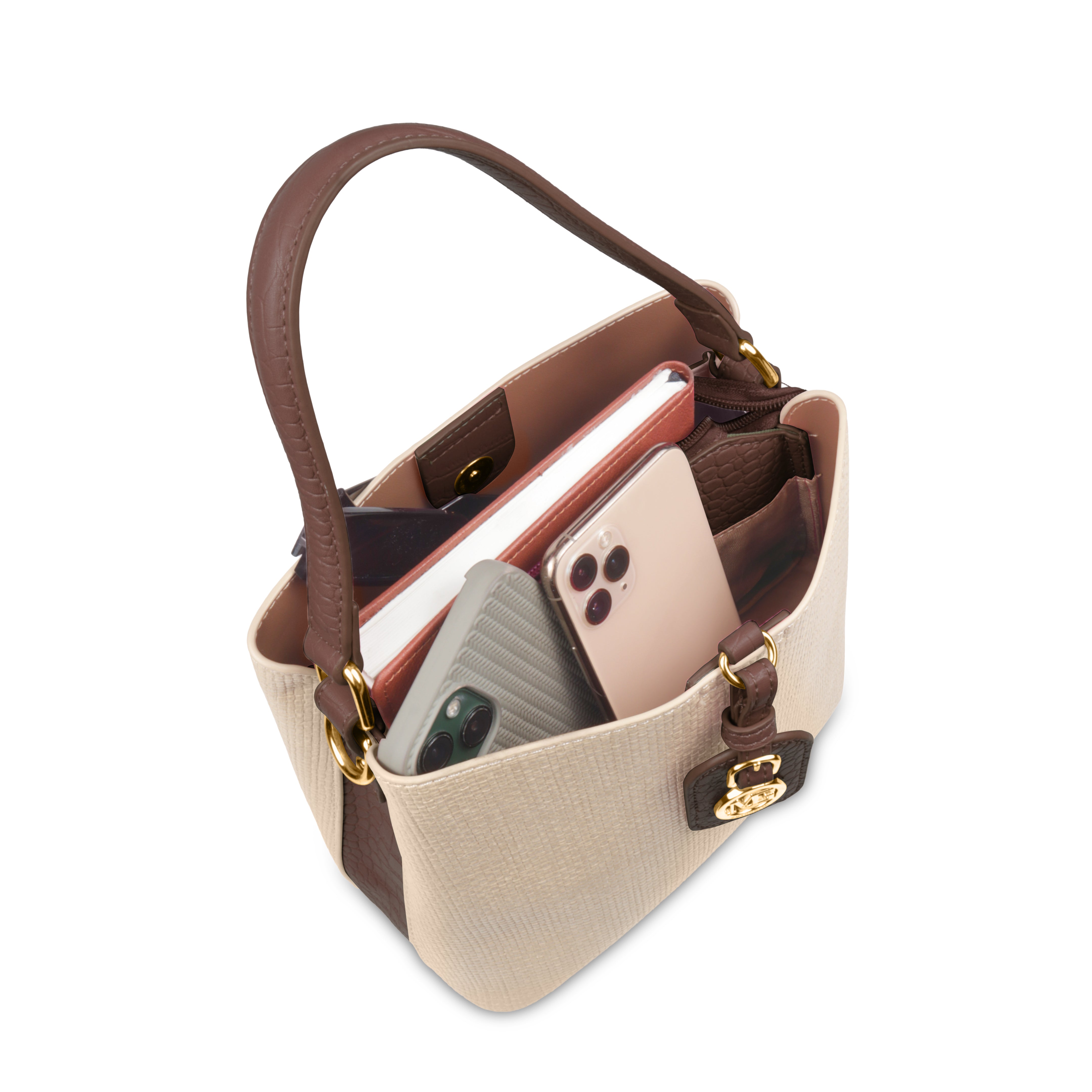 Fashionable Structured Handbag with Dual Handles