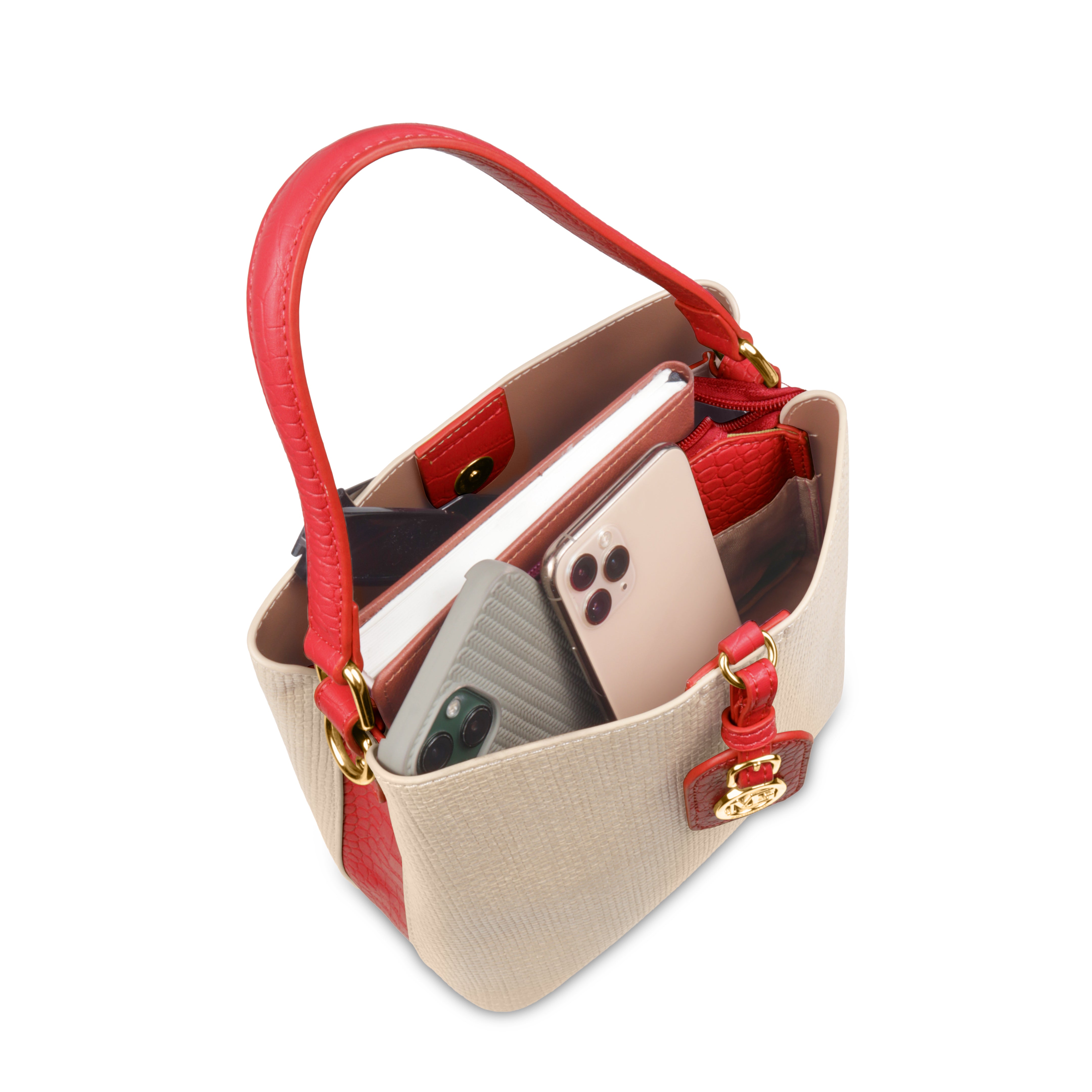 Fashionable Structured Handbag with Dual Handles