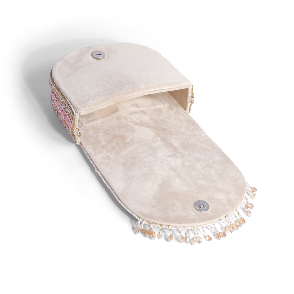 Magnolia Pink Velvet Gillter Women Clutch