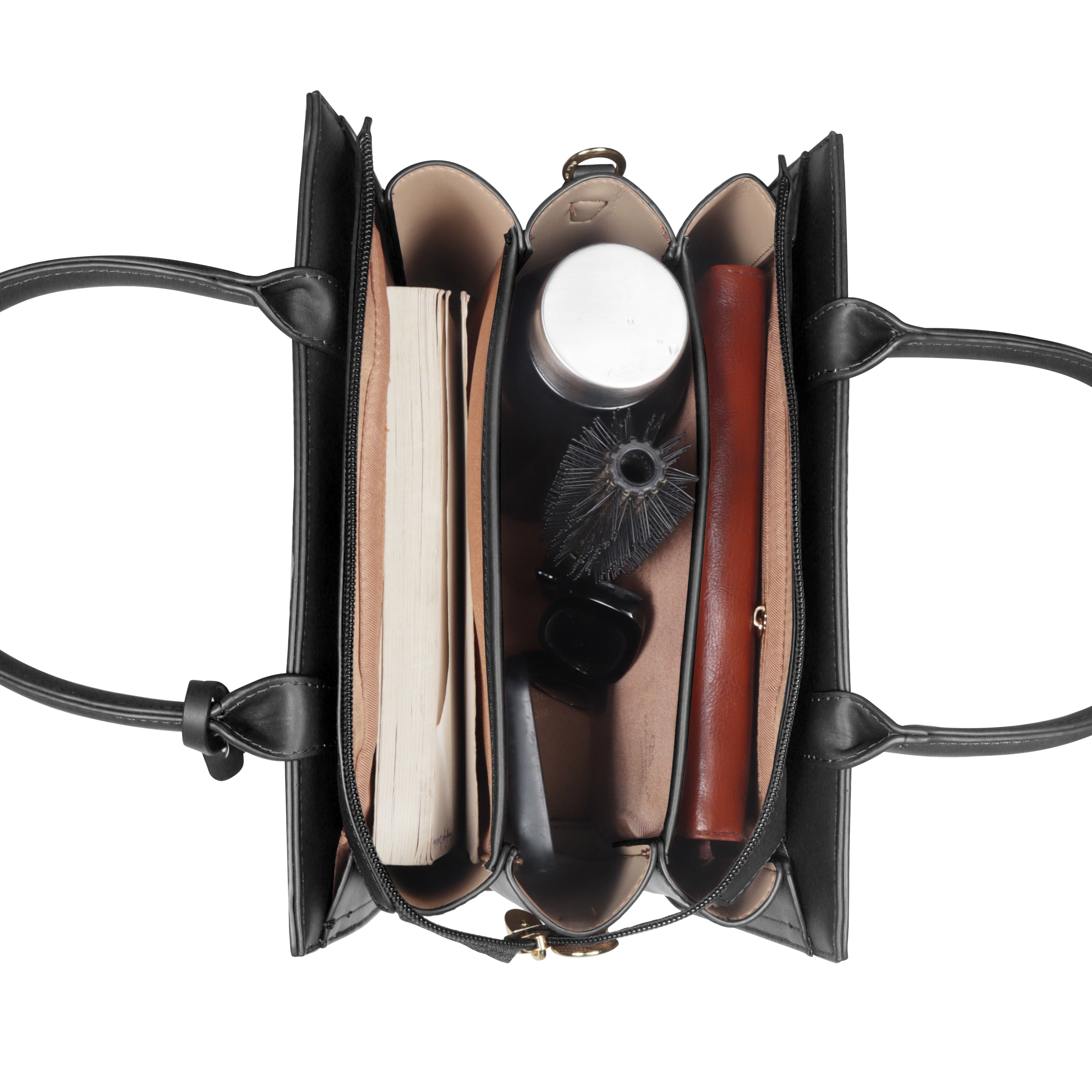 Magnolia Structured PU Leather Handbag for Women | 10.5L Stylish Office & Everyday Bag with Long Strap