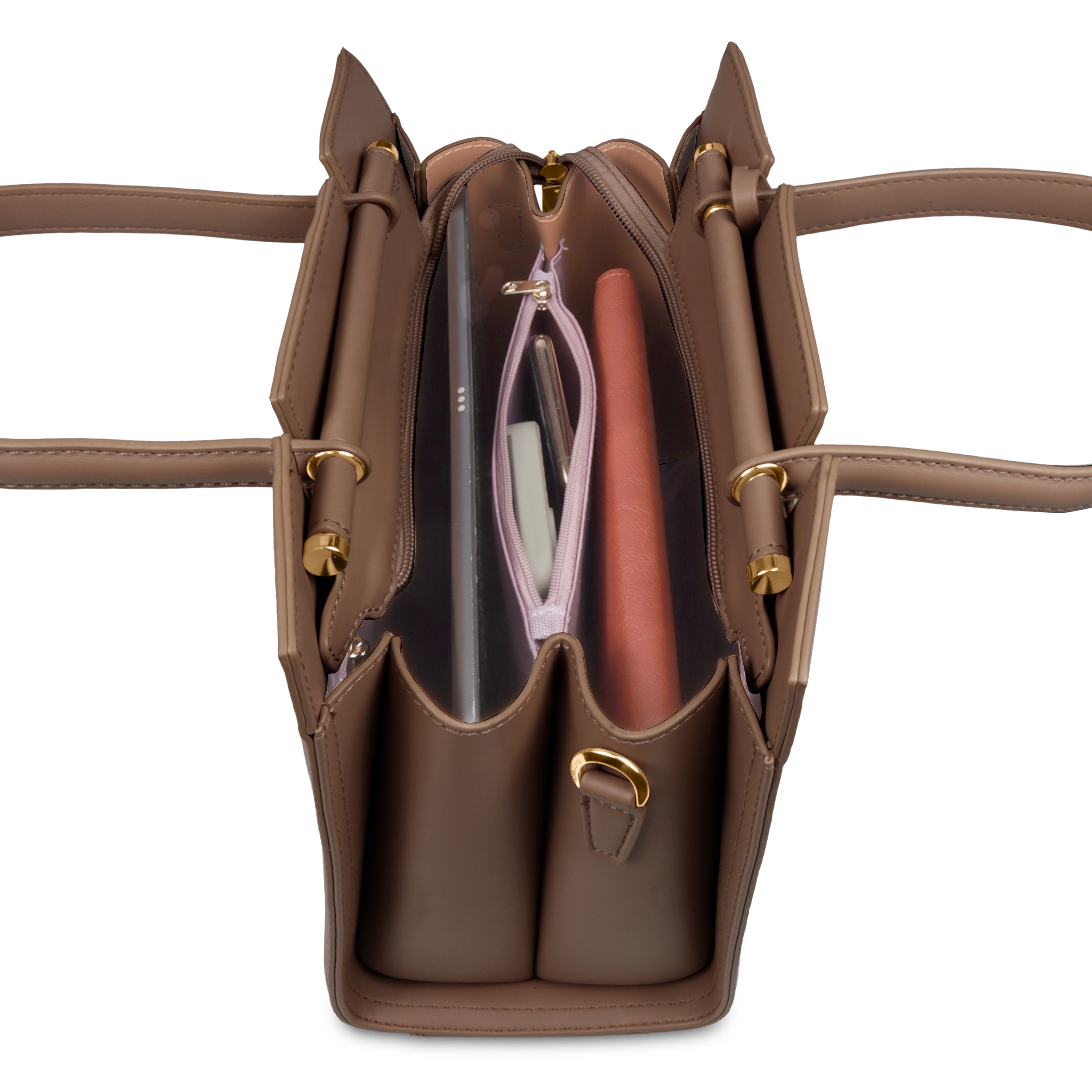 Magnolia Women’s Handbag – 9.5L Spacious Faux Leather Tote in Brown