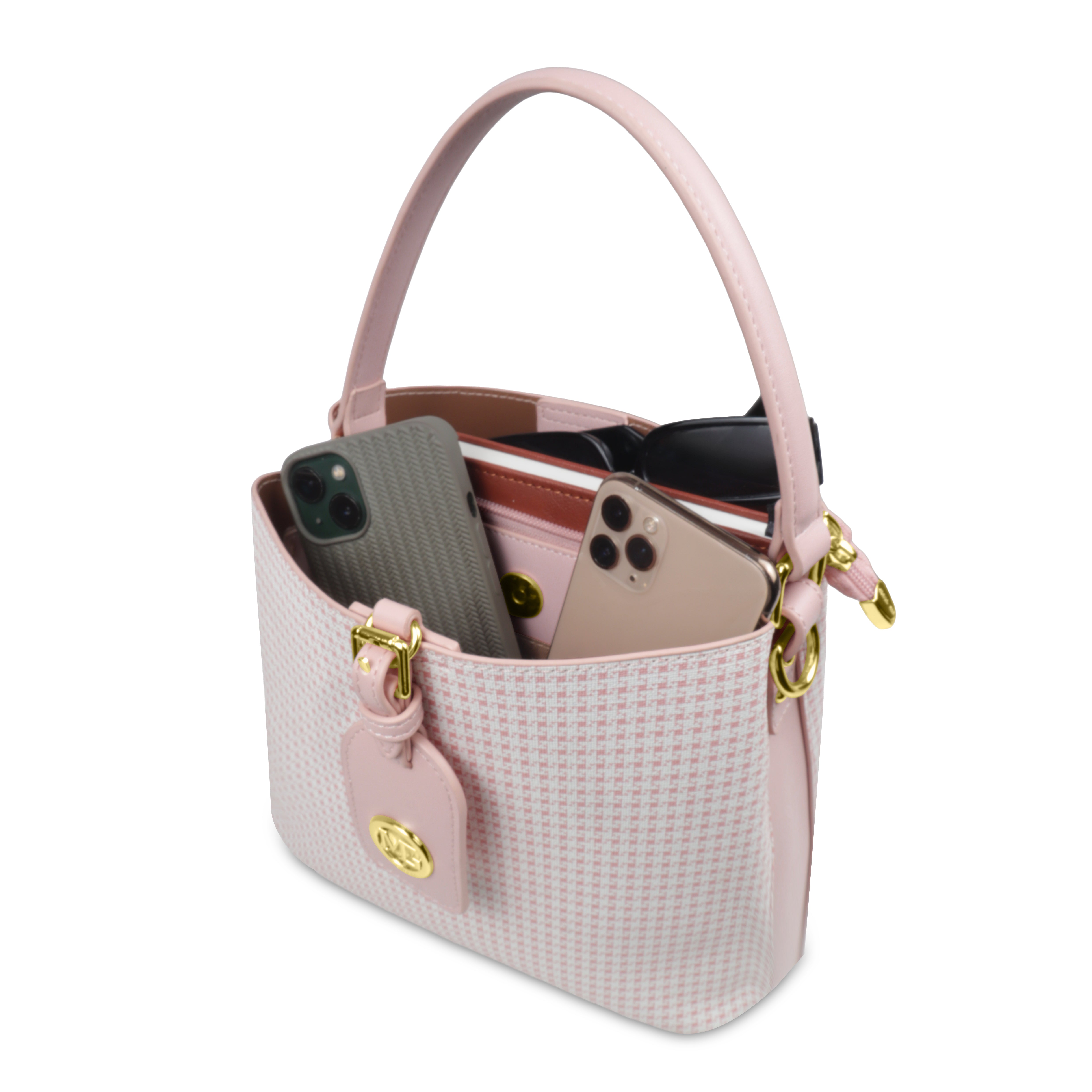Magnolia Premium Textured Handbag for Women with Detachable Sling Strap