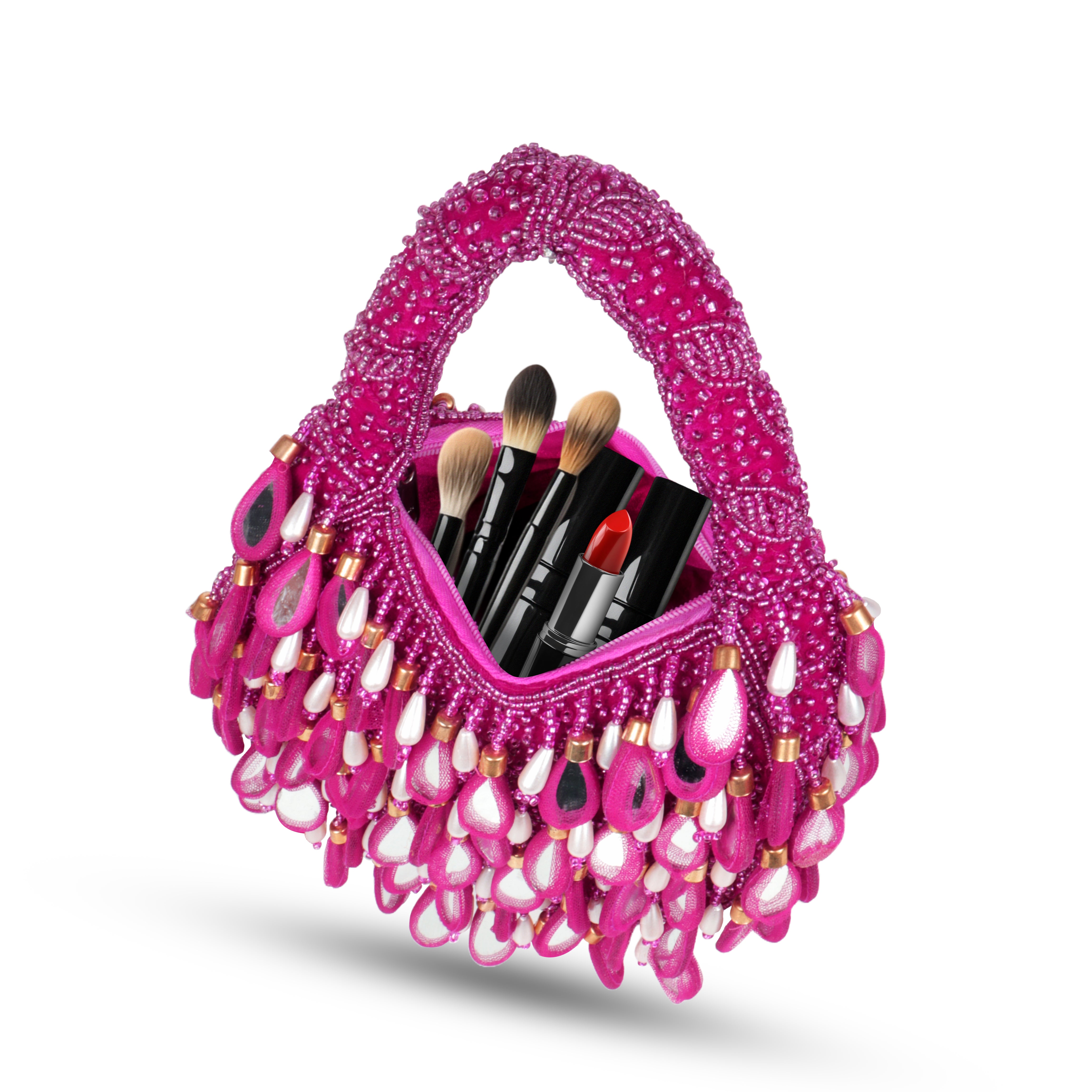 Magnolia-Luxe Rani Pink Velvet Clutch Bag – Bridal & Party Wear Handbag