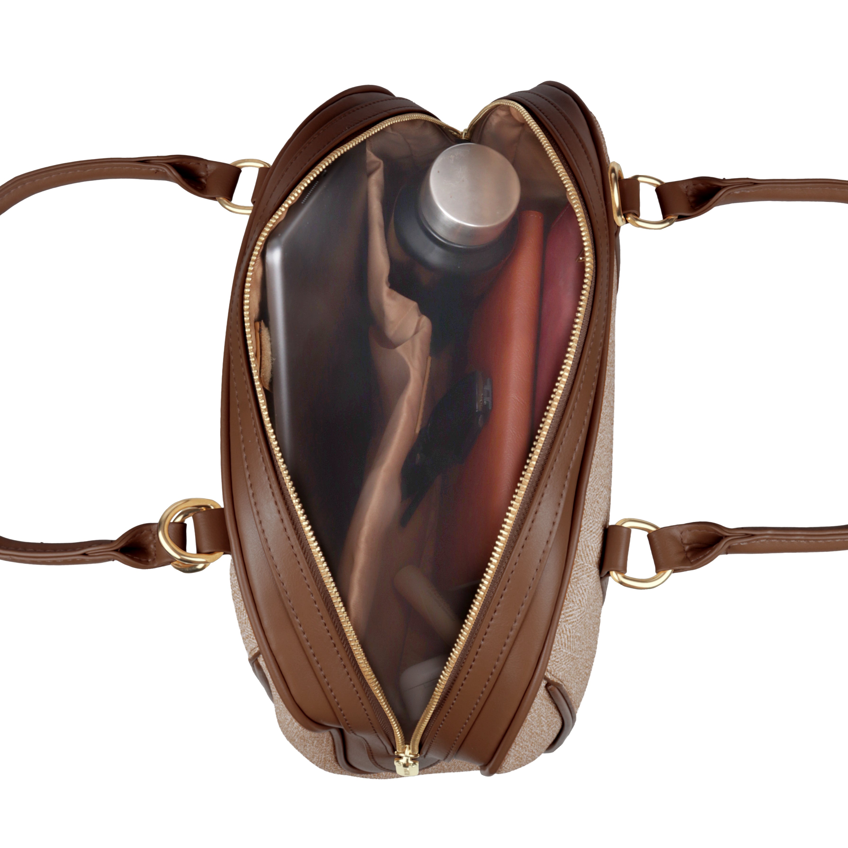 Magnolia Elegant Leatherette Handbag for Women with Detachable Strap