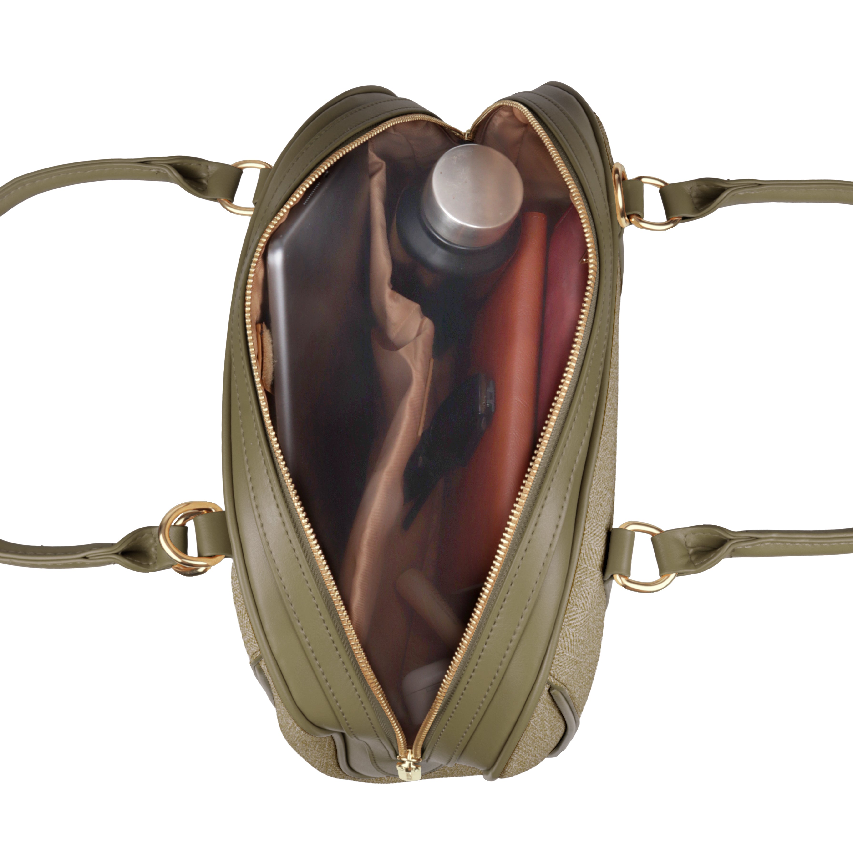 Magnolia Elegant Leatherette Handbag for Women with Detachable Strap